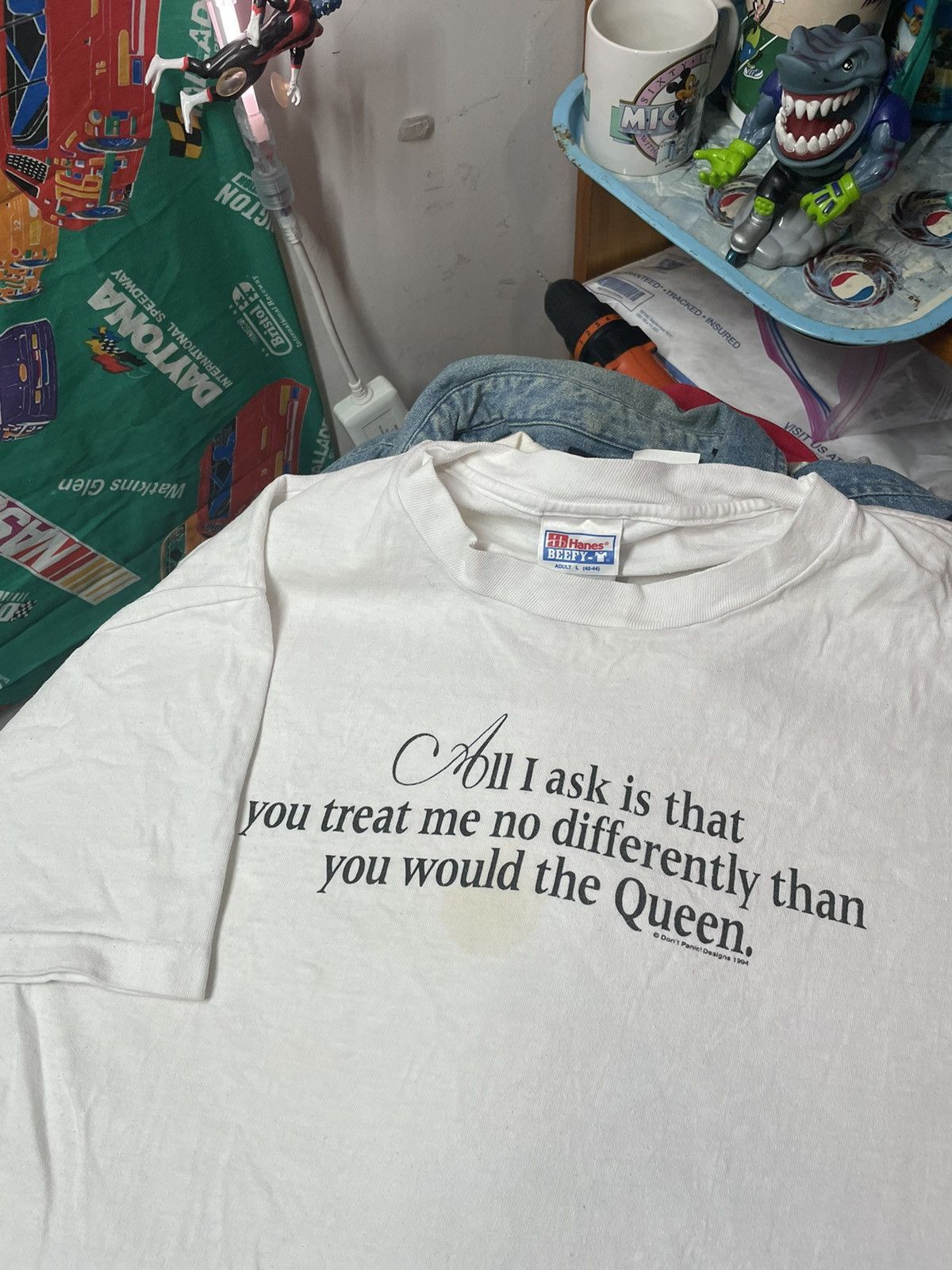 Vintage 1994 Vintage Funny T-Shirt Single Stitch 90s Size US L / EU 52-54 / 3 - 1 Thumbnail