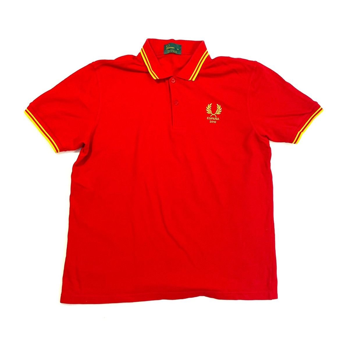 Fred Perry Espana red polo shirt vintage tee T-shirt 90s