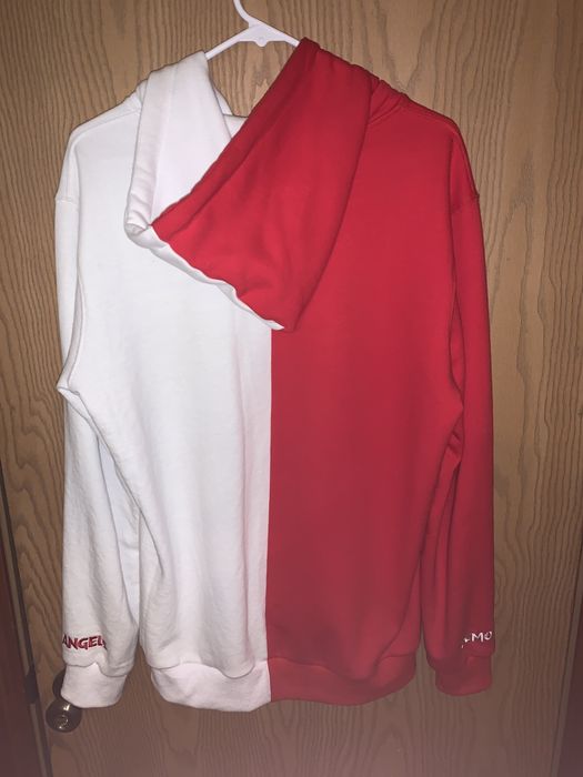 Demons and angels split best sale hoodie red and white