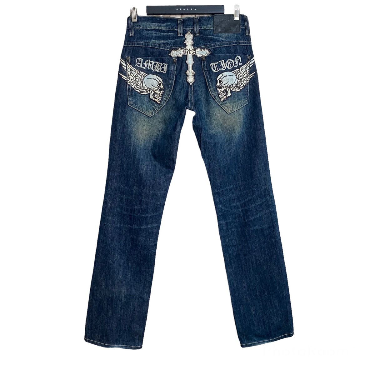 Japanese Brand BE AMBITION JAPAN Denim Cemetery Embroidery Jeans Size US 30 / EU 46 - 1 Thumbnail