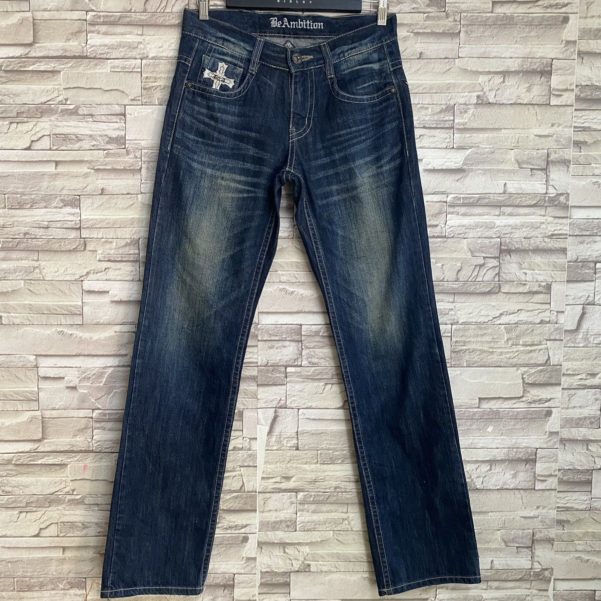 Japanese Brand BE AMBITION JAPAN Denim Cemetery Embroidery Jeans Size US 30 / EU 46 - 3 Thumbnail