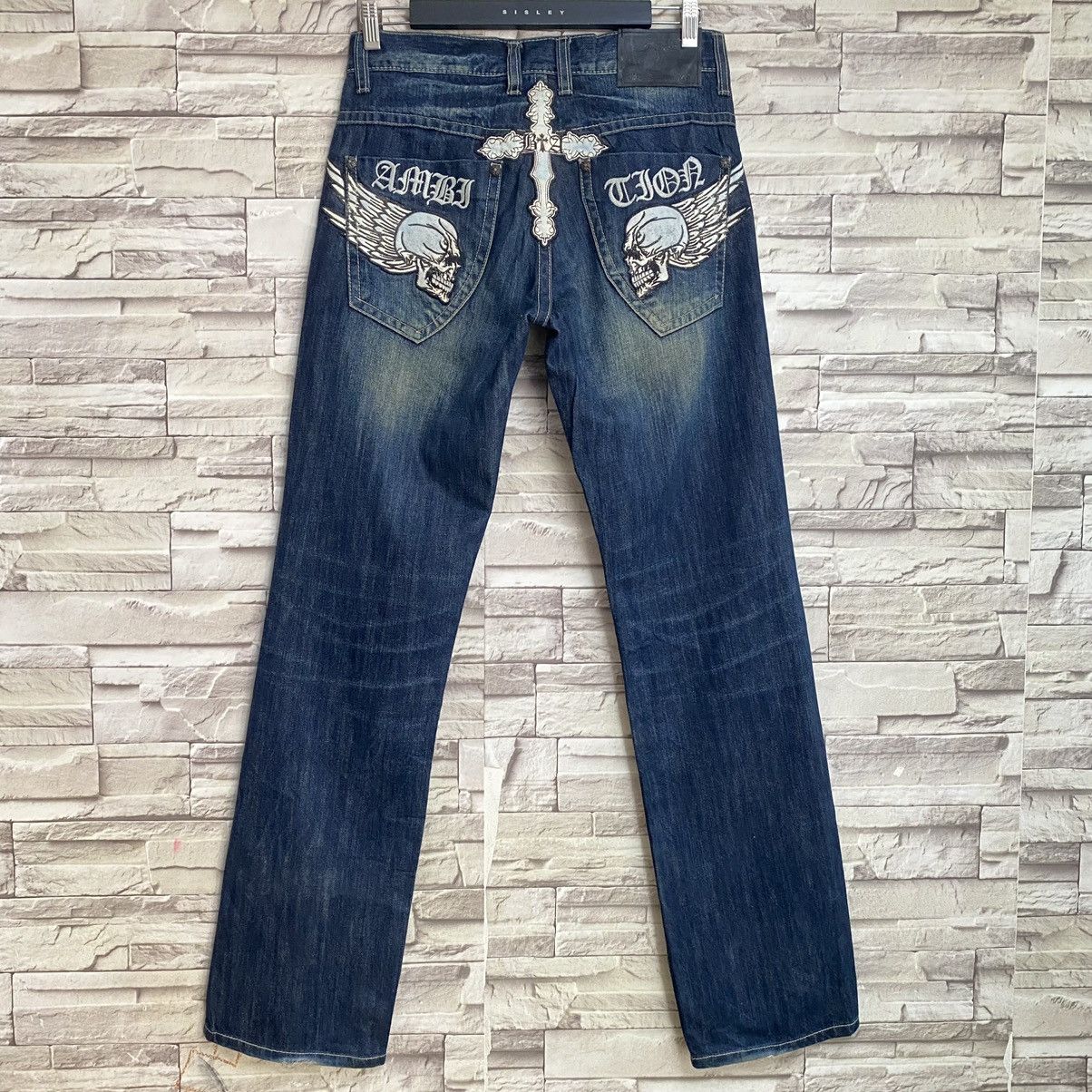 Japanese Brand BE AMBITION JAPAN Denim Cemetery Embroidery Jeans Size US 30 / EU 46 - 11 Thumbnail
