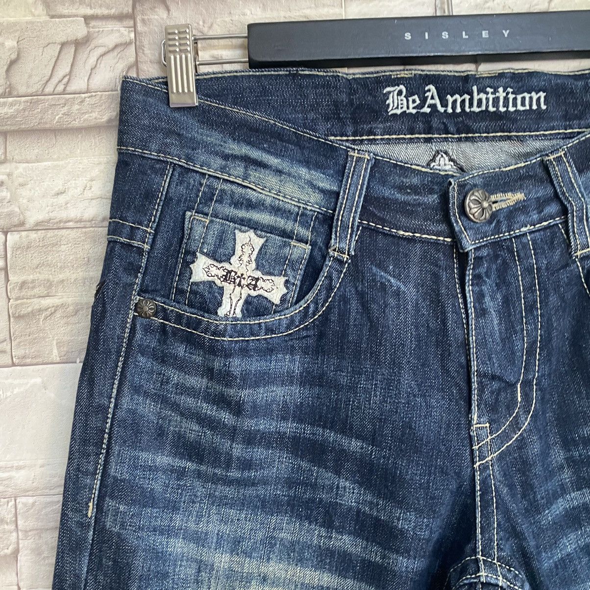 Japanese Brand BE AMBITION JAPAN Denim Cemetery Embroidery Jeans Size US 30 / EU 46 - 6 Thumbnail