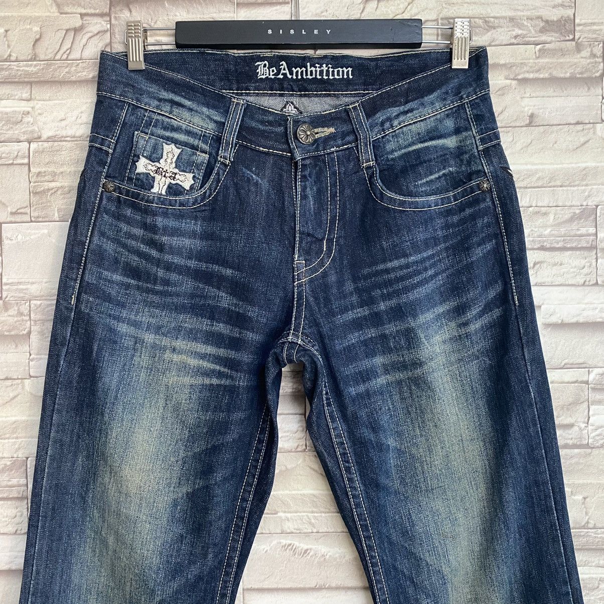 Japanese Brand BE AMBITION JAPAN Denim Cemetery Embroidery Jeans Size US 30 / EU 46 - 4 Thumbnail