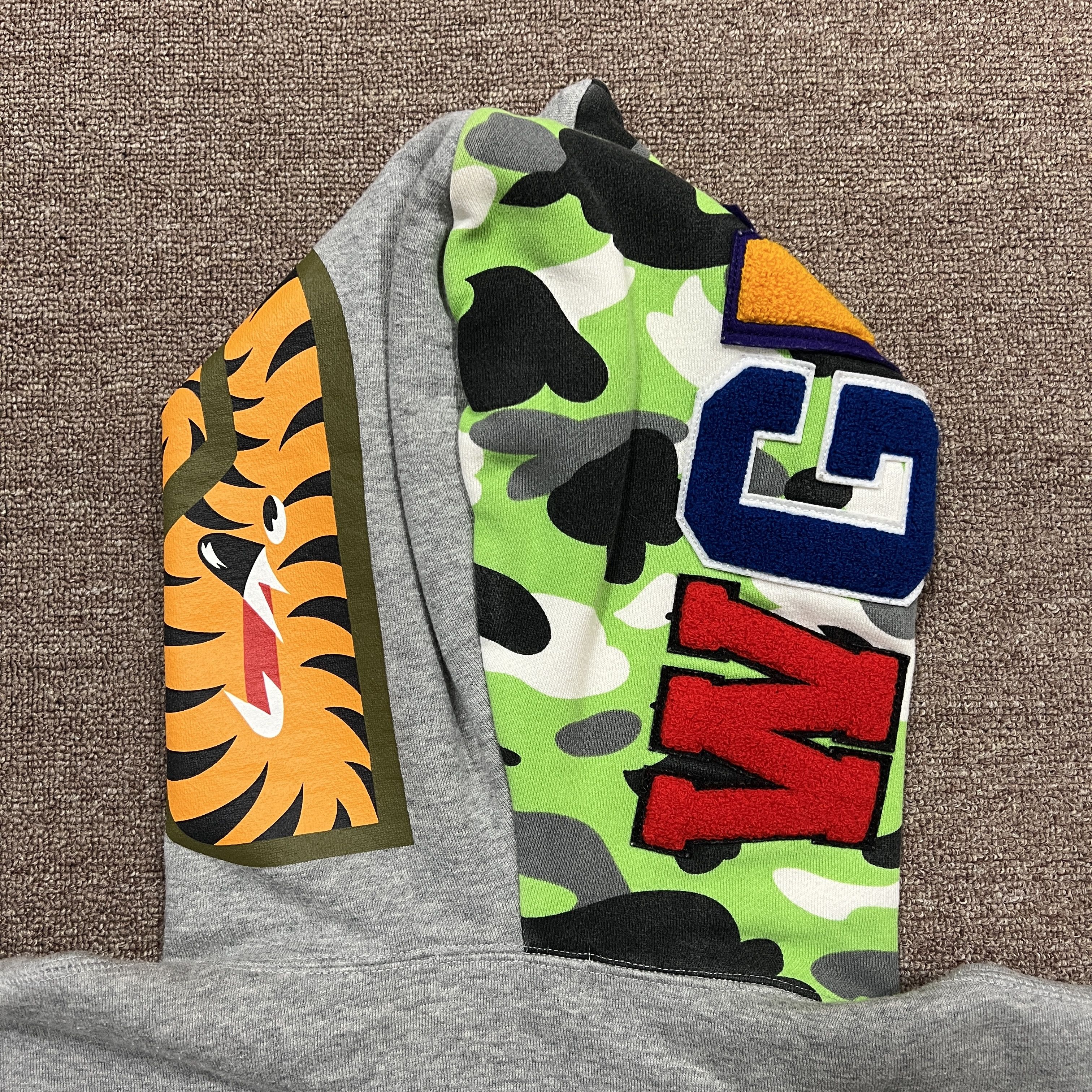 Bape Bape Grey Camo Shark Full Zip Up Hoodie Size US XL / EU 56 / 4 - 10 Thumbnail