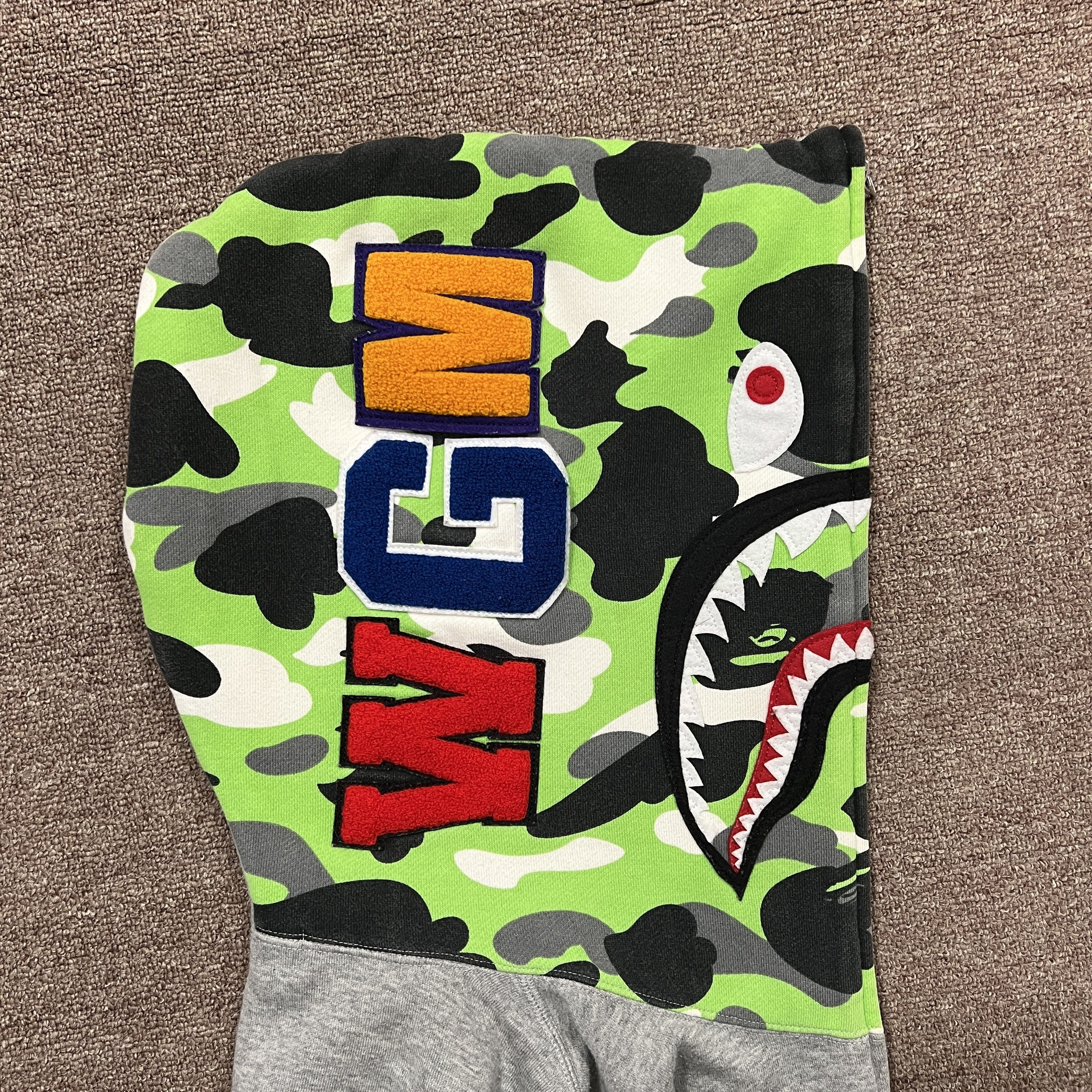 Bape Bape Grey Camo Shark Full Zip Up Hoodie Size US XL / EU 56 / 4 - 7 Thumbnail