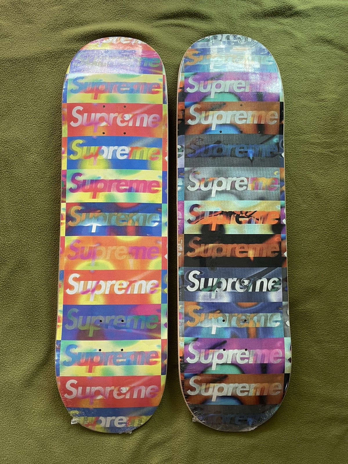 Supreme Supreme Distorted Logo Set of 2 Skateboard decks | Grailed