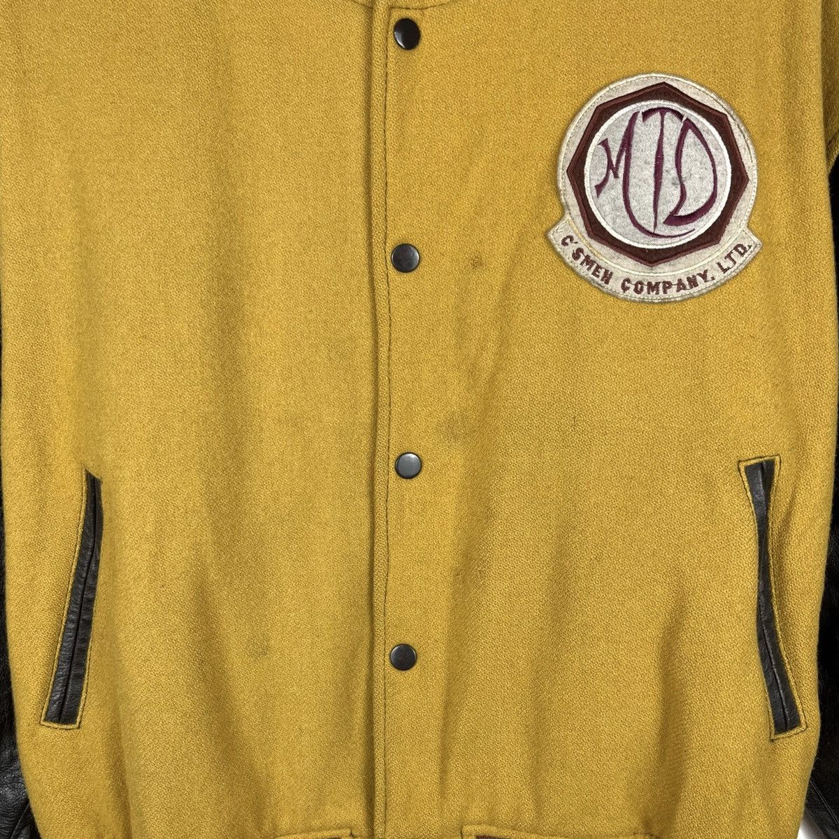 Vintage Vintage Varsity Leather Sleeve Jacket Size US L / EU 52-54 / 3 - 10 Thumbnail
