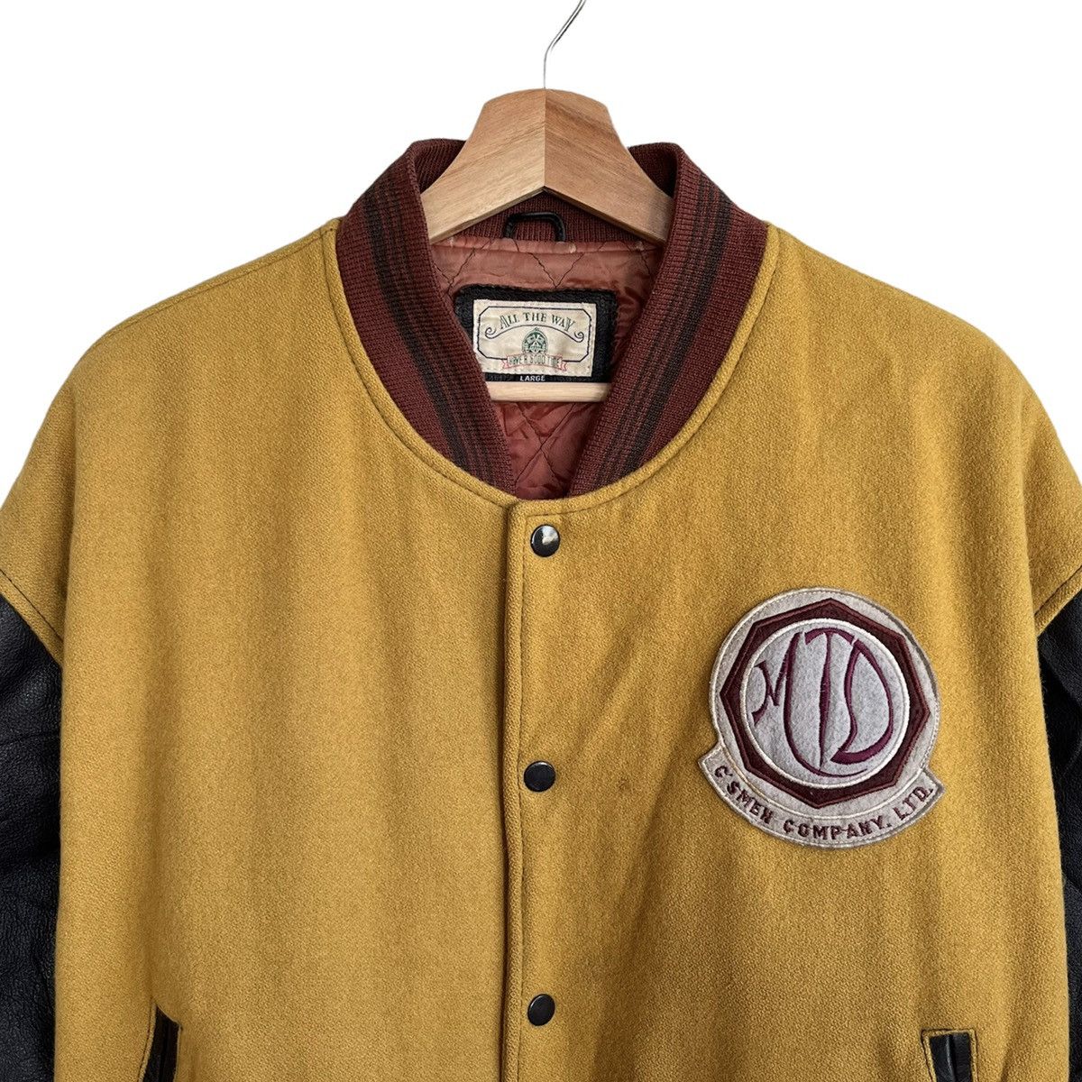 Vintage Vintage Varsity Leather Sleeve Jacket Size US L / EU 52-54 / 3 - 4 Thumbnail
