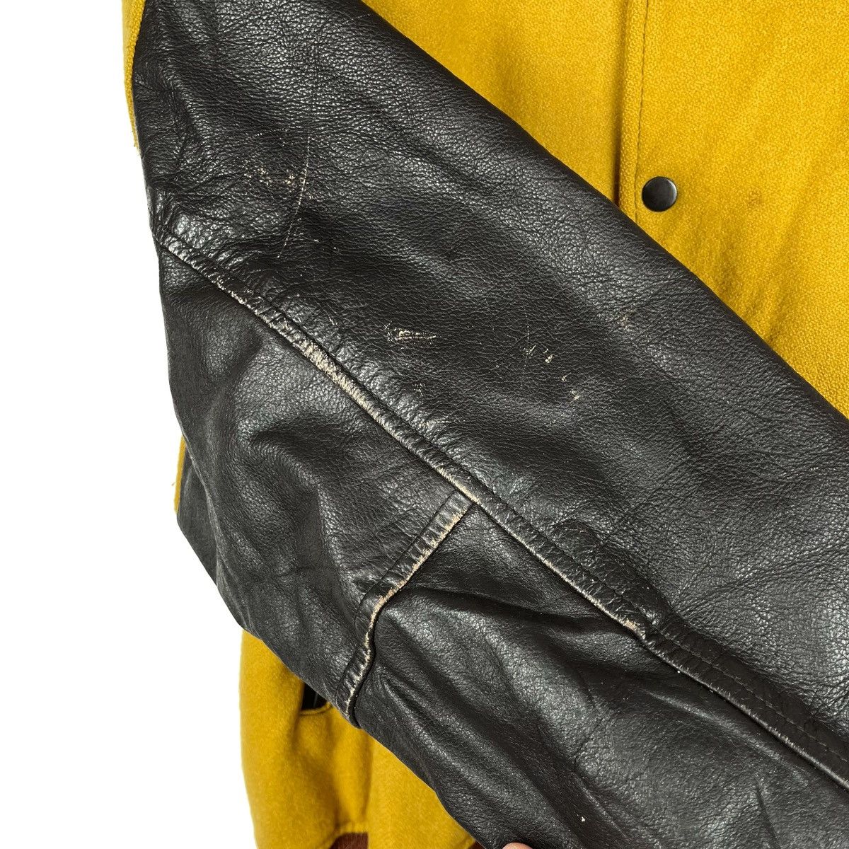 Vintage Vintage Varsity Leather Sleeve Jacket Size US L / EU 52-54 / 3 - 12 Thumbnail