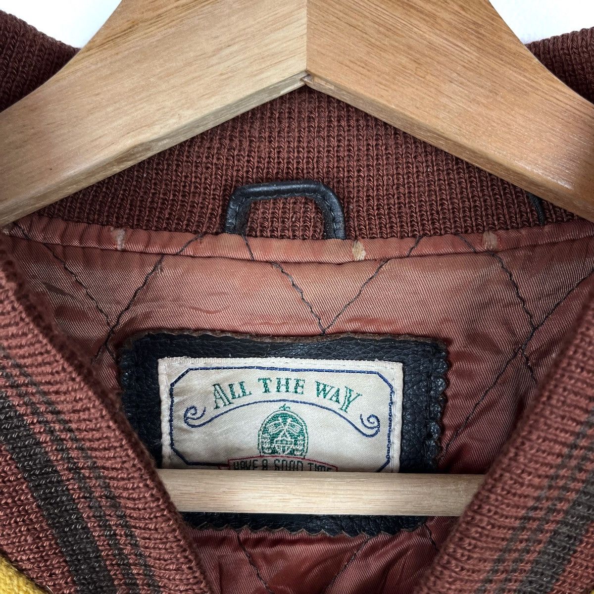 Vintage Vintage Varsity Leather Sleeve Jacket Size US L / EU 52-54 / 3 - 11 Thumbnail