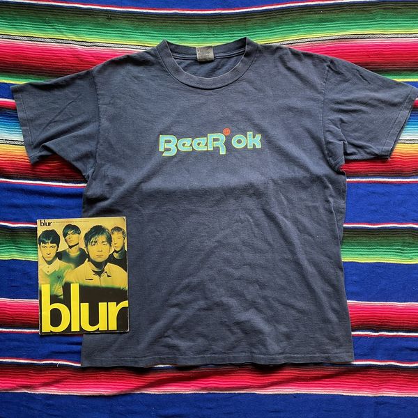 Vintage Vintage Blur Band Beer Ok Reebok Parody design t-shirt