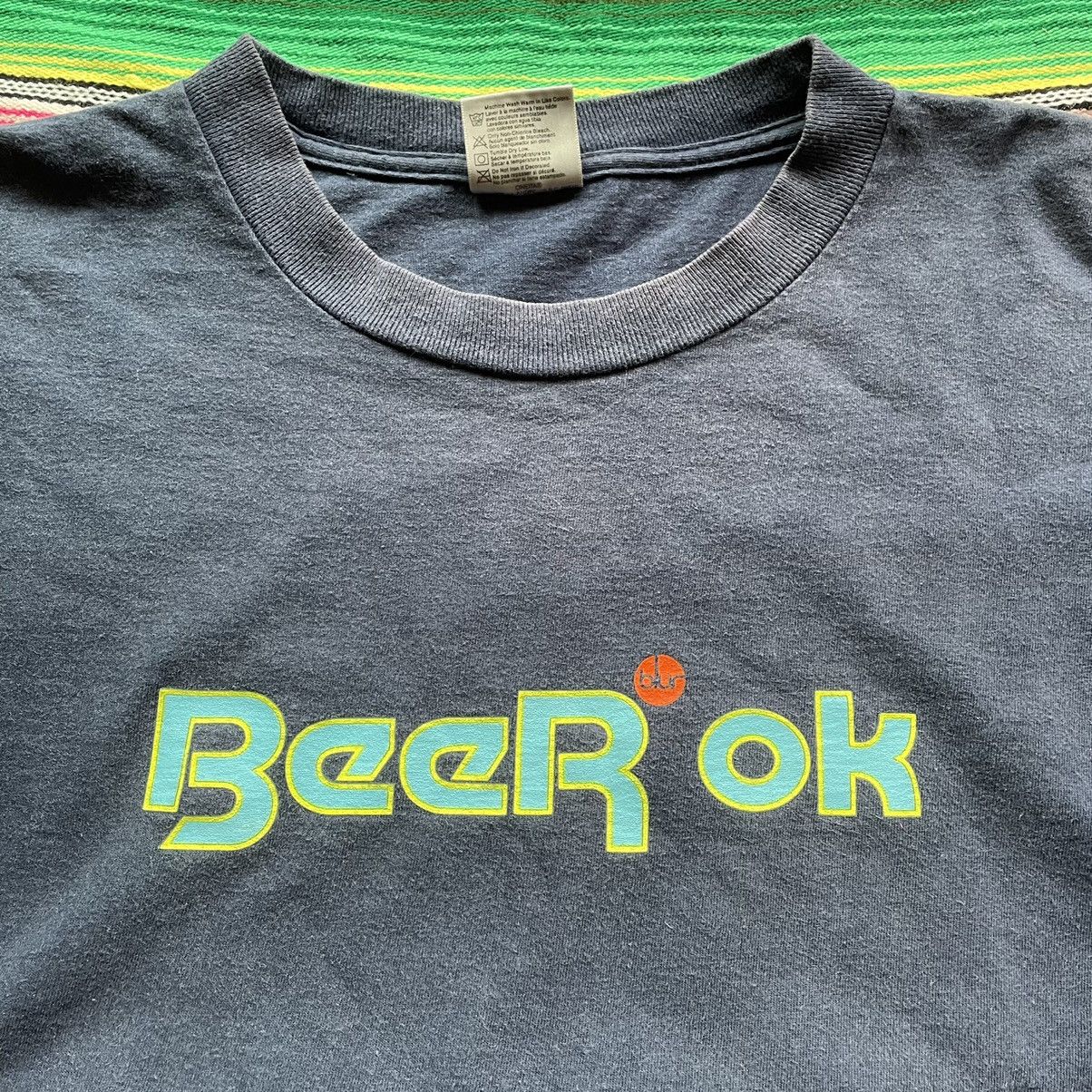 Band Tees × Vintage Vintage Blur Band Beer Ok Reebok Parody design 