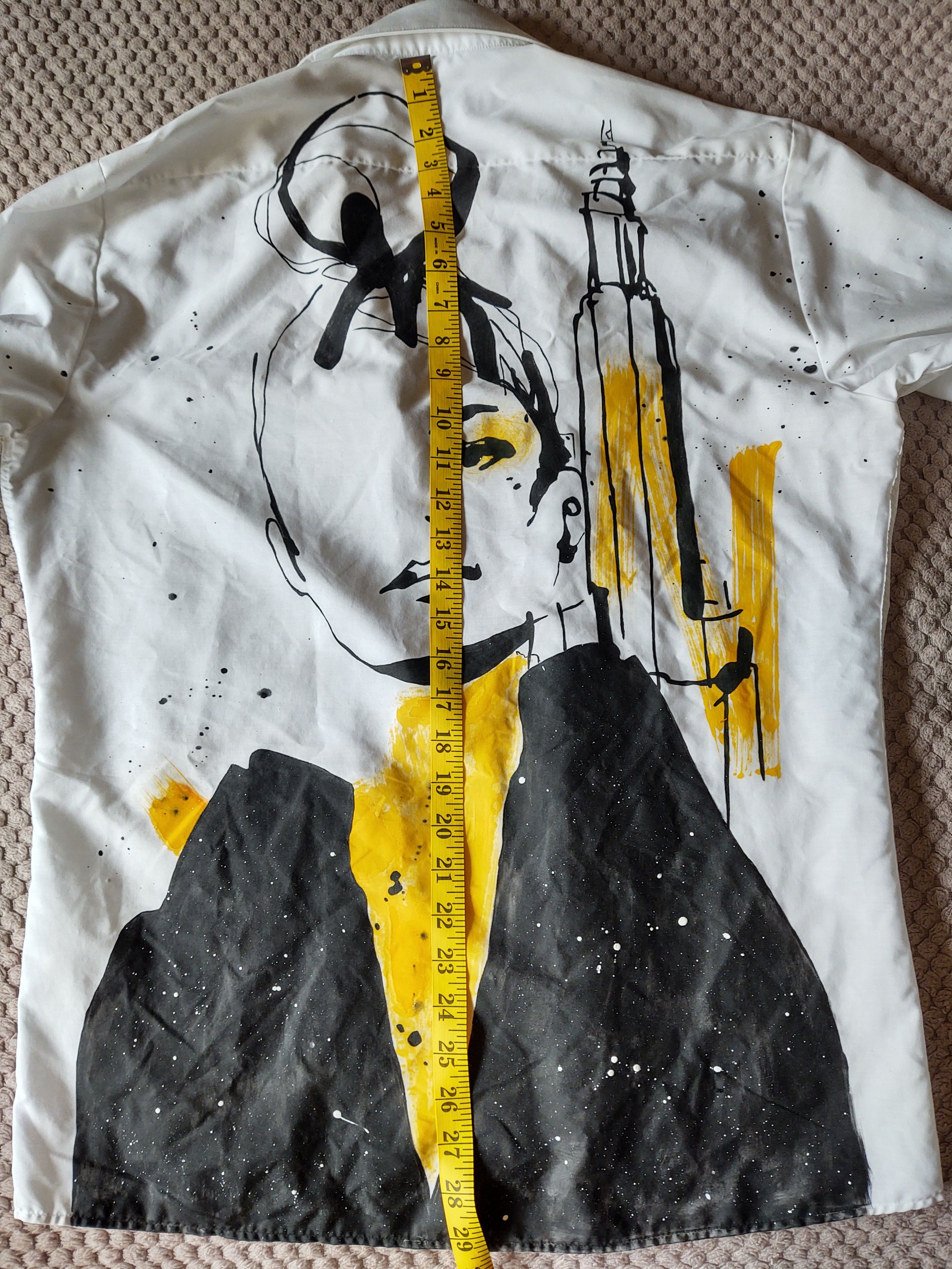 Handmade White shirt sz M handpainted Size M / US 6-8 / IT 42-44 - 4 Thumbnail