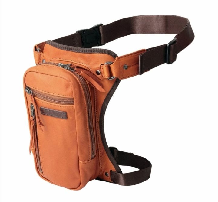 Genuine Leather KUSHITANI : 2 WAY LEATHER MOTORCYCLE/BIKERS LEG BAG Size ONE SIZE - 8 Thumbnail