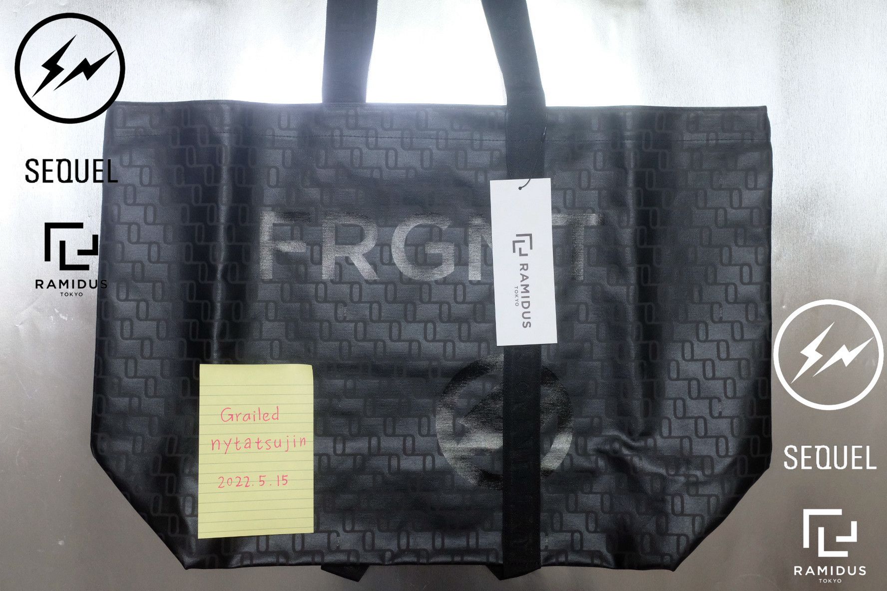 Fragment Design FRAGMENT x RAMIDUS x SEQUEL TOTE BAG XL BLACK/BLACK |  Grailed