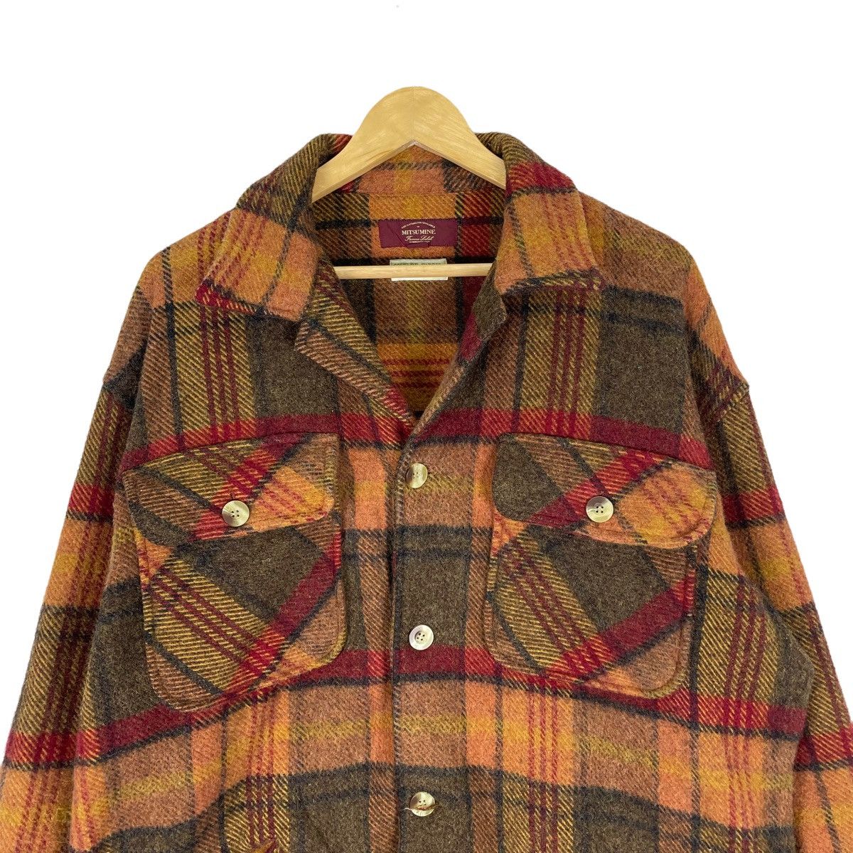 Flannel ⚡️MITSUMINE PLAIDS TARTAN WOOL FLANEL SHIRT Size US L / EU 52-54 / 3 - 3 Thumbnail