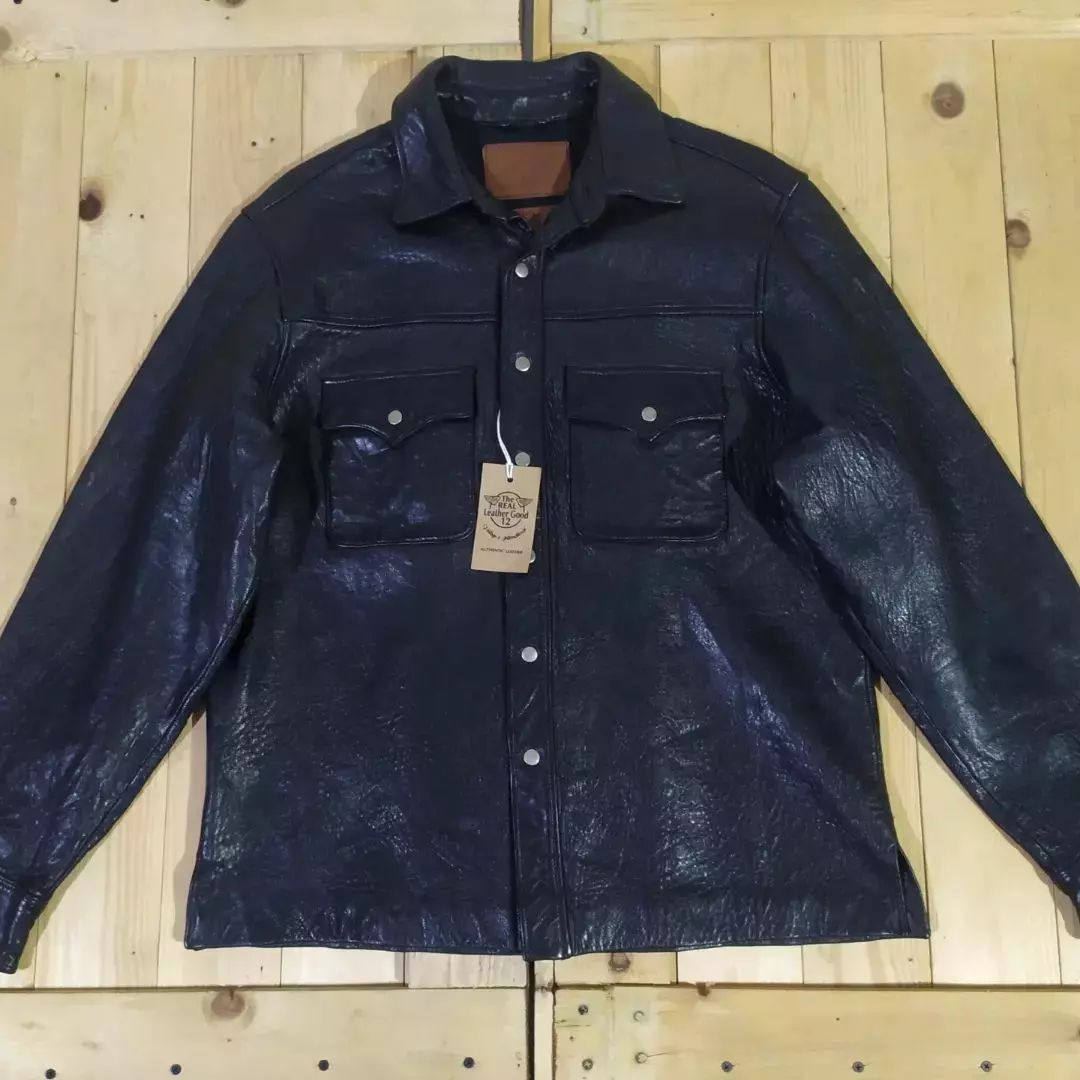 JEAN SHOP LEATHER SHIRT JACKET WESTERN