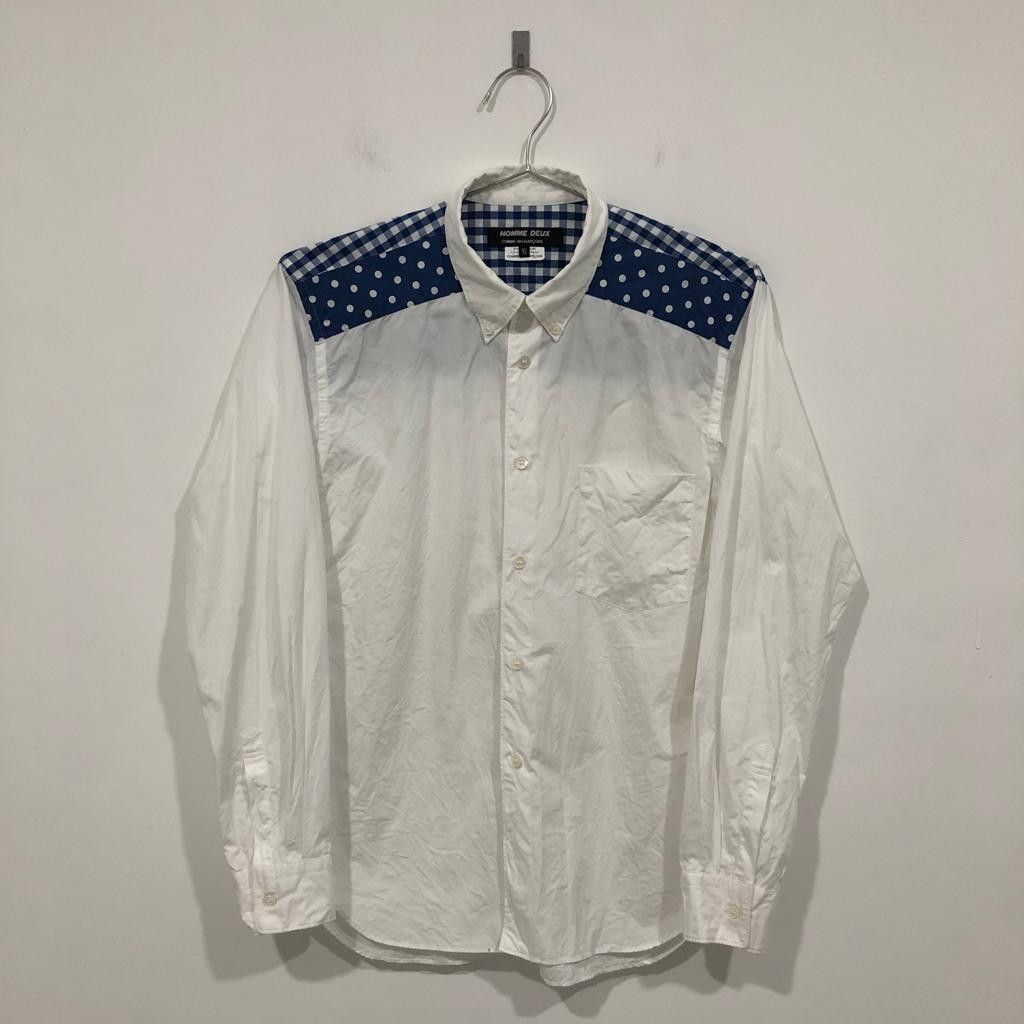 image of Comme Des Garcons x Grail Ad2013 Cdg Homme Deux Polkadot Shirt in White, Men's (Size XS)