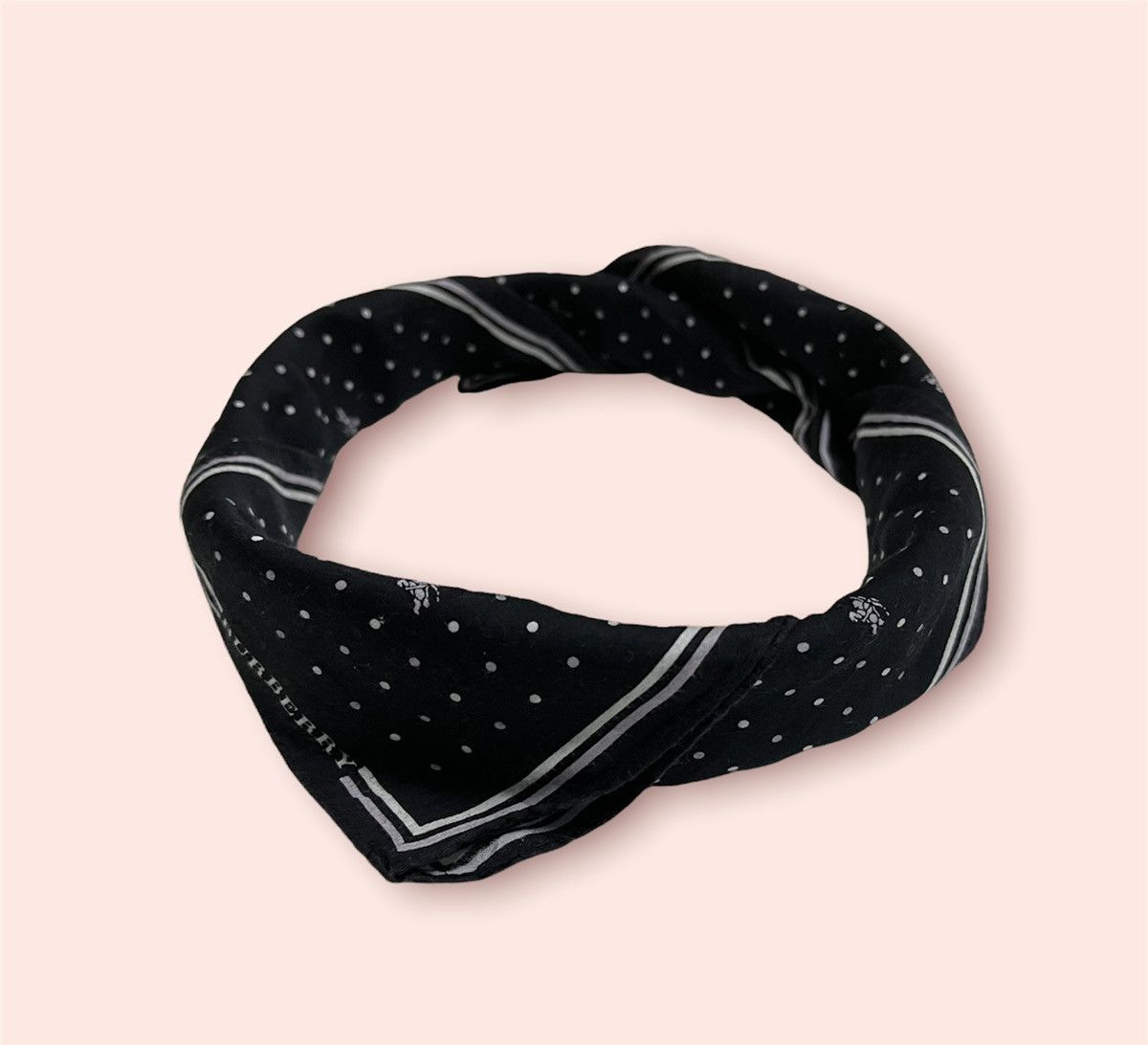 Burberry × Designer × Vintage BURBERRY POLKADOT MONOGRAM BANDANA/POCKET SQUARE Size ONE SIZE - 7 Thumbnail