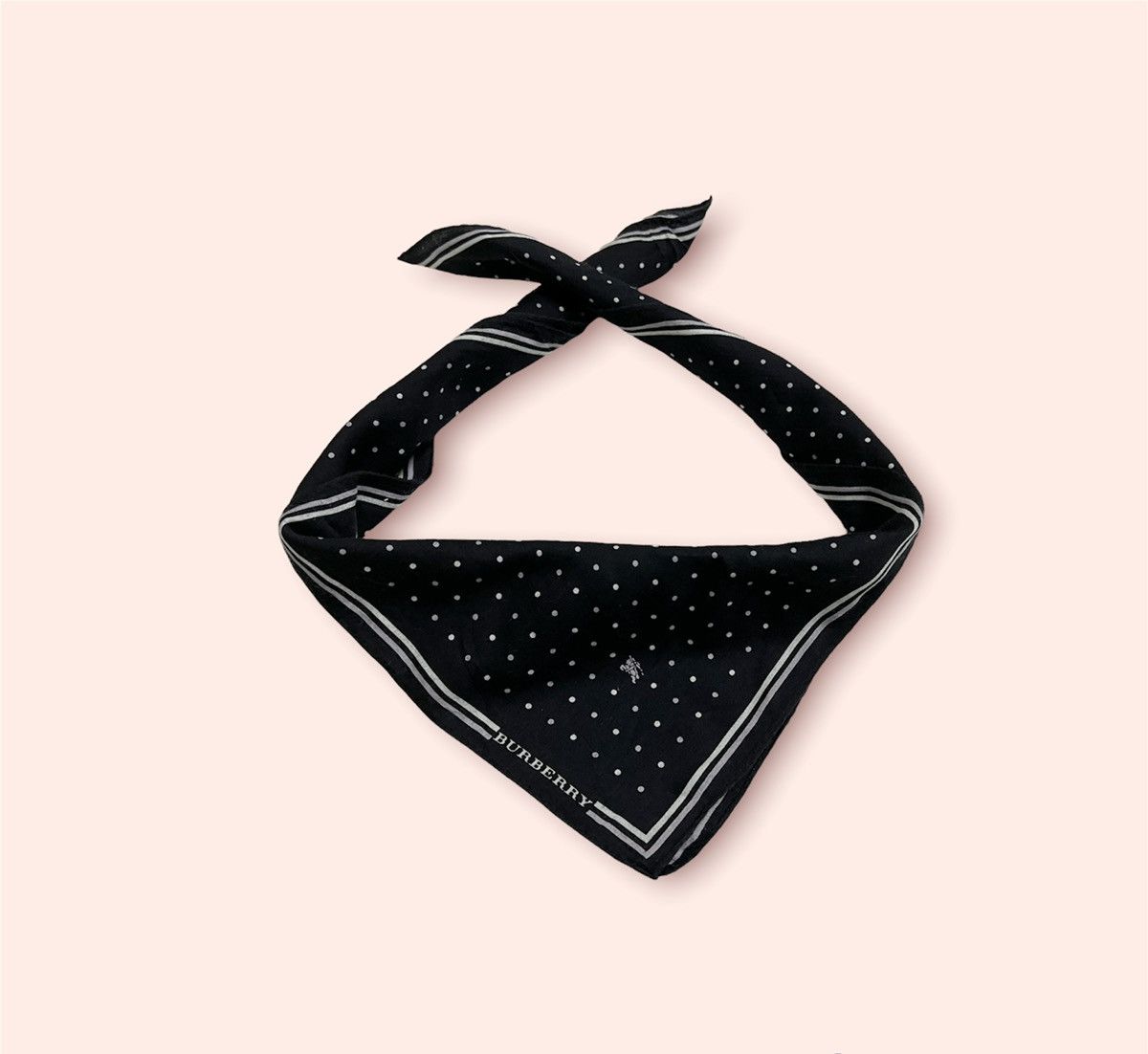 Burberry × Designer × Vintage BURBERRY POLKADOT MONOGRAM BANDANA/POCKET SQUARE Size ONE SIZE - 2 Thumbnail