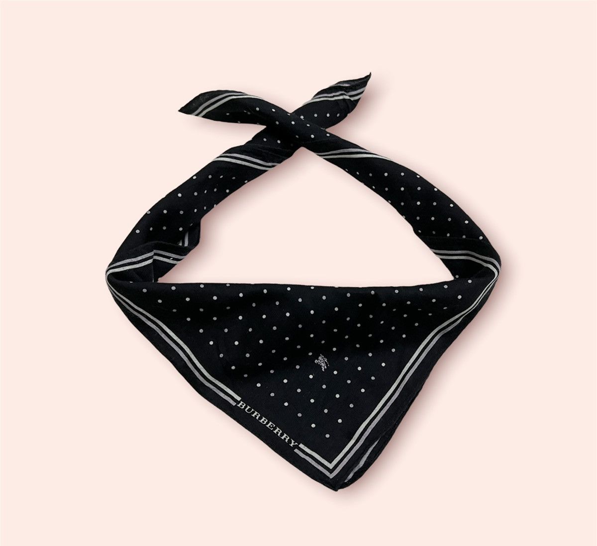 Burberry × Designer × Vintage BURBERRY POLKADOT MONOGRAM BANDANA/POCKET SQUARE Size ONE SIZE - 9 Thumbnail