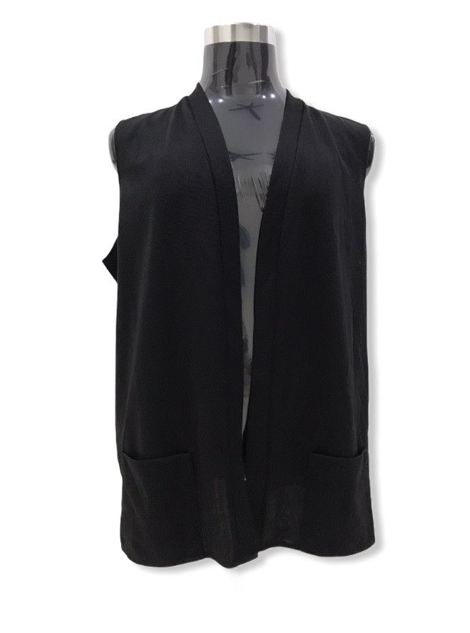 Cardigan VICK WAYNE'S Versatile Sleeveless Black Polyester Cardigan ...