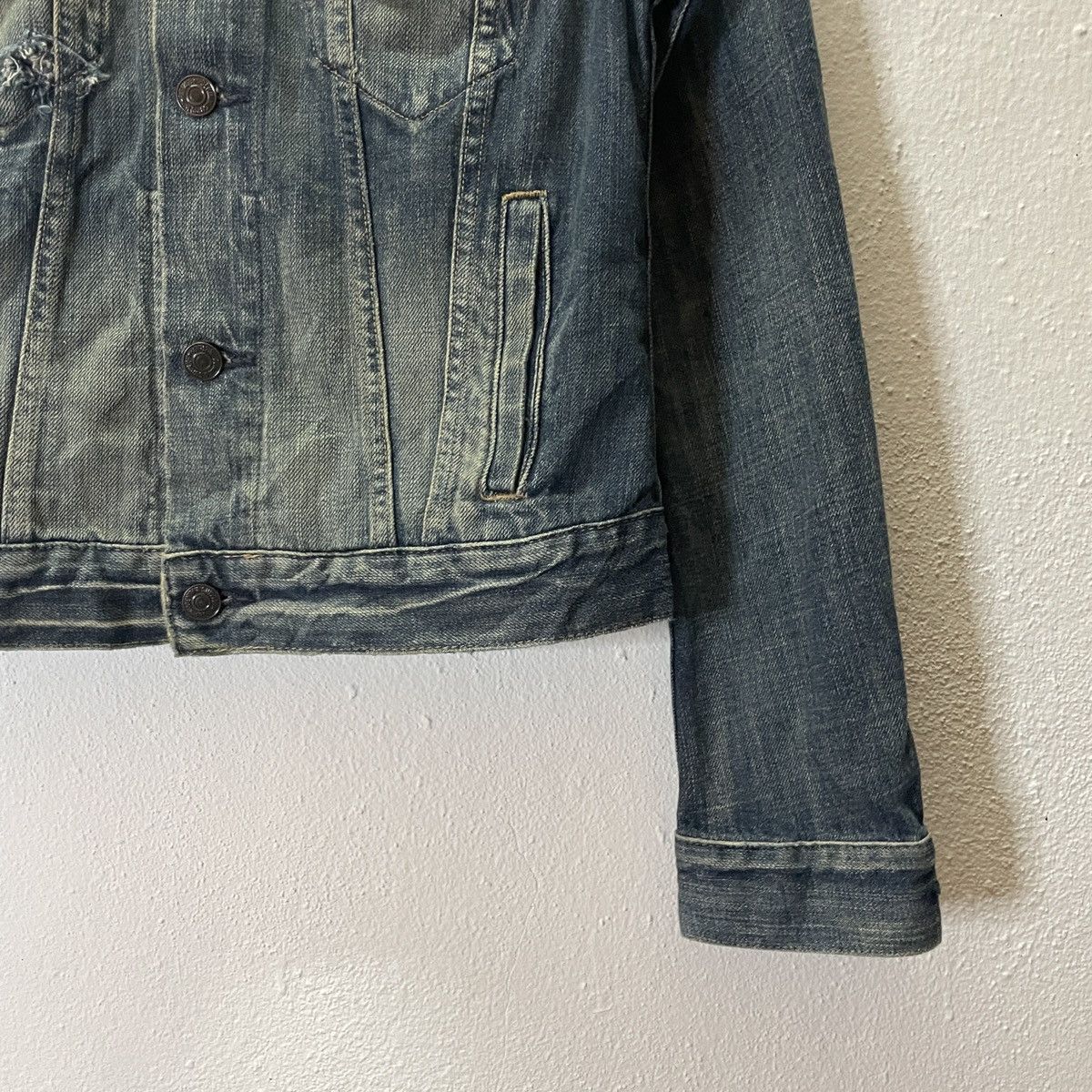 Ralph Lauren Vintage Ralph Lauren Distressed Denim Jacket Size US XS / EU 42 / 0 - 2 Thumbnail