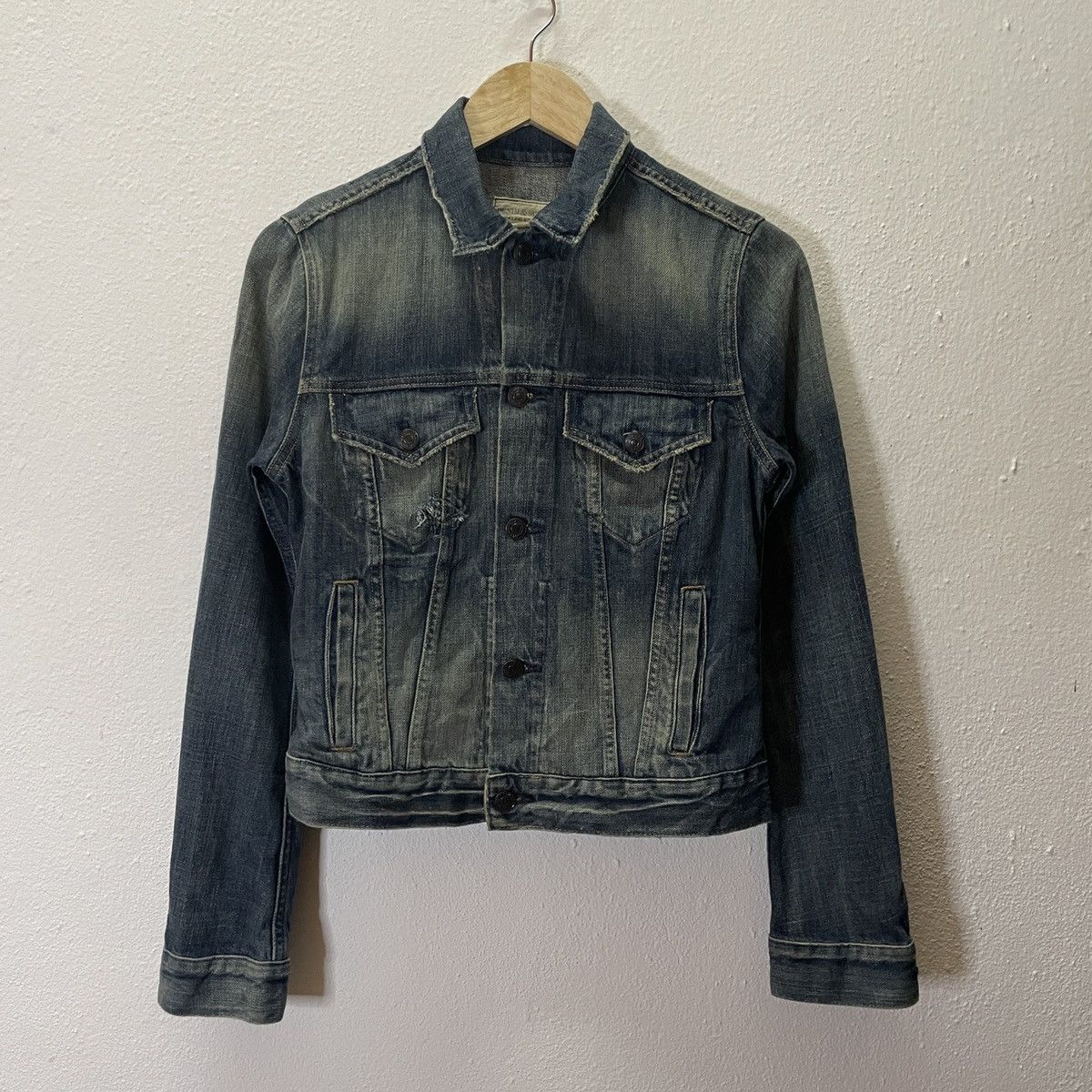 Ralph Lauren Vintage Ralph Lauren Distressed Denim Jacket Size US XS / EU 42 / 0 - 1 Thumbnail