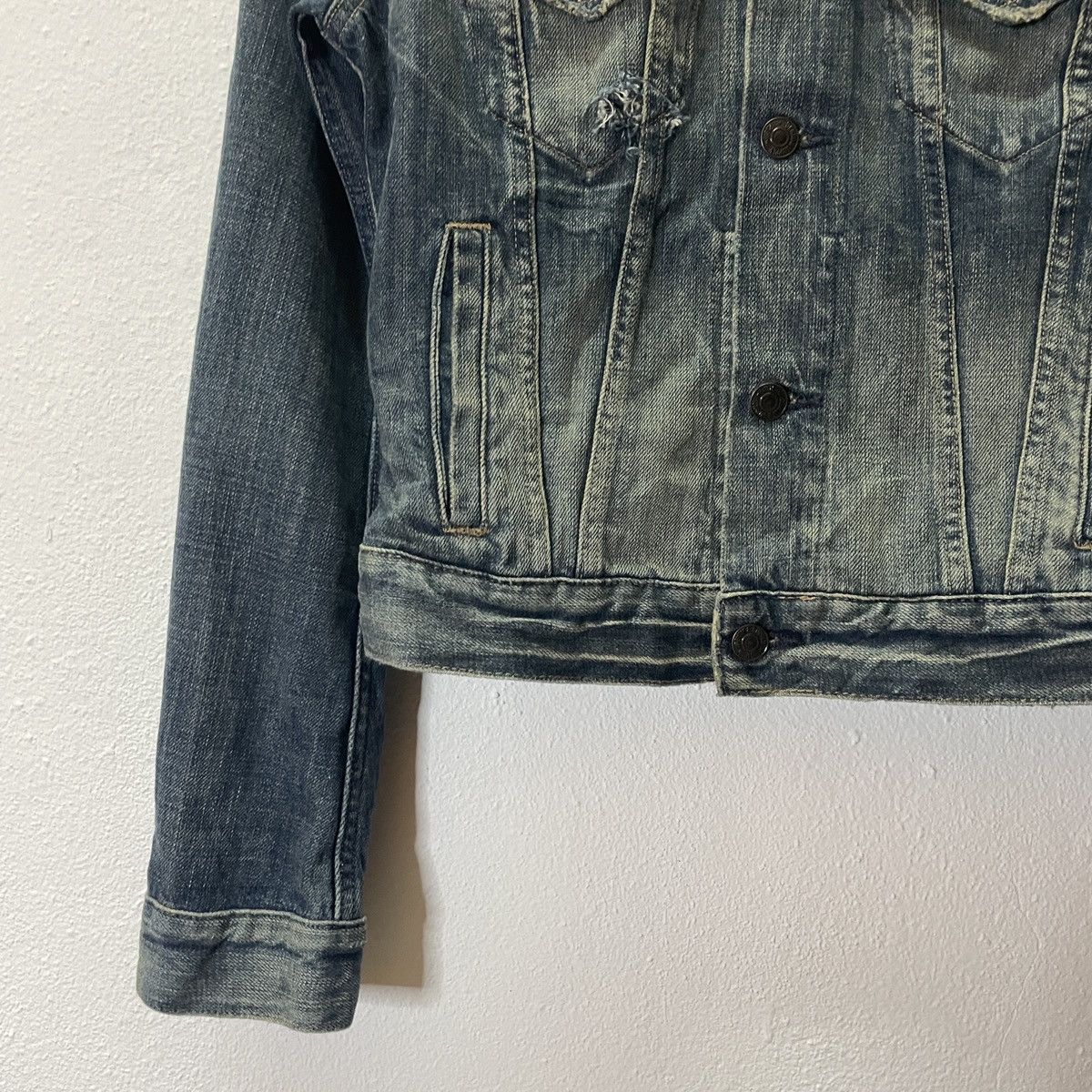 Ralph Lauren Vintage Ralph Lauren Distressed Denim Jacket Size US XS / EU 42 / 0 - 3 Thumbnail