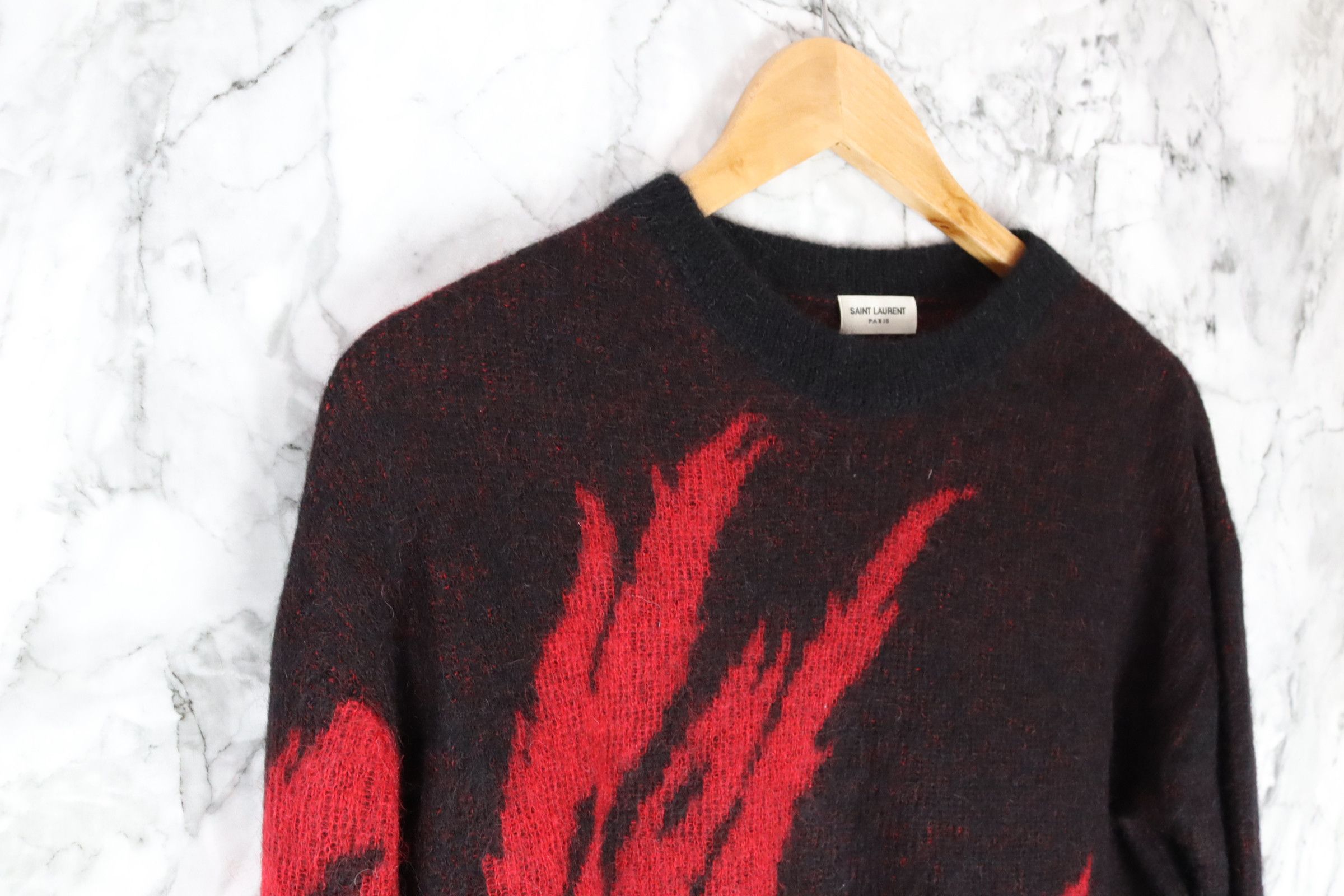 Saint Laurent Paris FW17 Saint Laurent Flame Mohair Sweater | Grailed