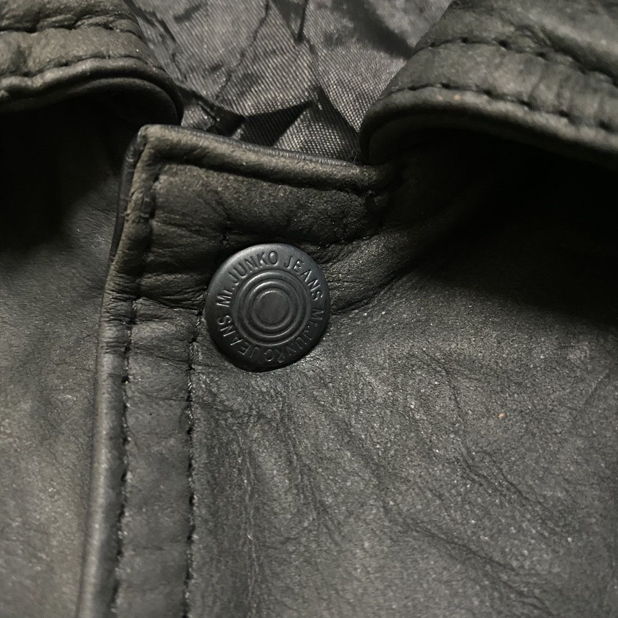 Japanese Brand Vintage Mr.Junko Leather Jacket Patina Size US L / EU 52-54 / 3 - 8 Thumbnail
