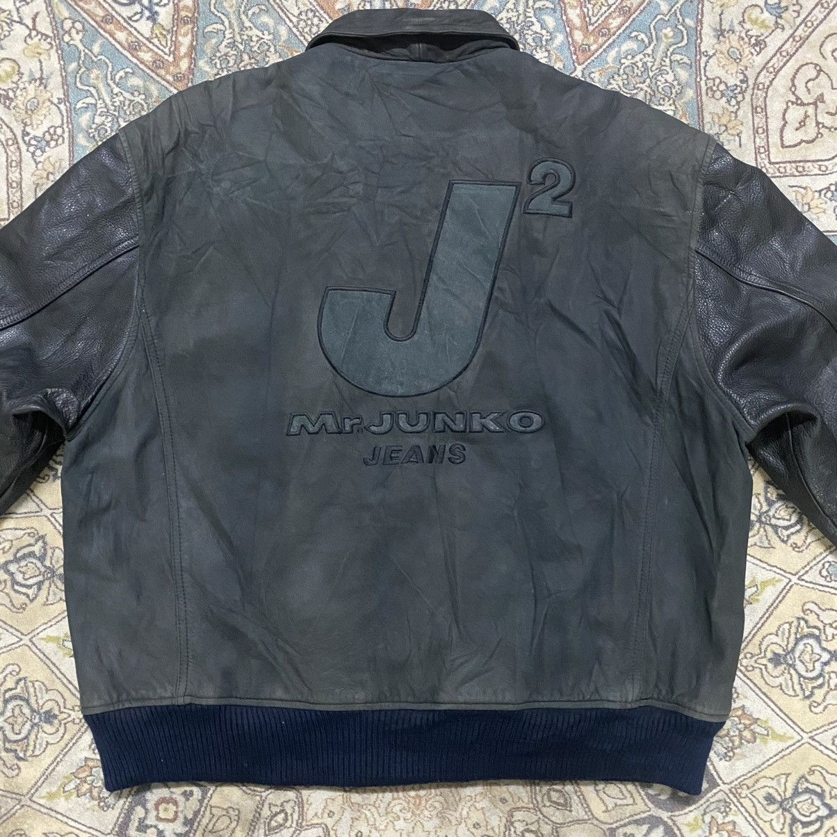 Japanese Brand Vintage Mr.Junko Leather Jacket Patina Size US L / EU 52-54 / 3 - 10 Thumbnail