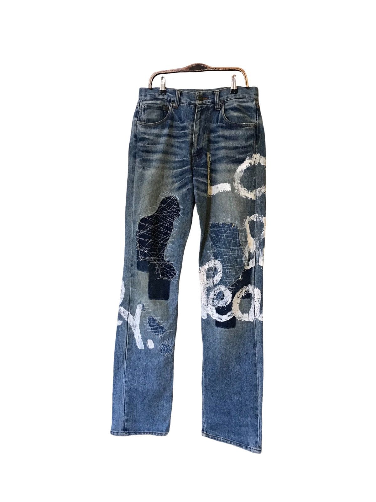 If Six Was Nine Japanese Brand Patchwork Inspired by Kapital Jeans Size US 30 / EU 46 - 2 Thumbnail