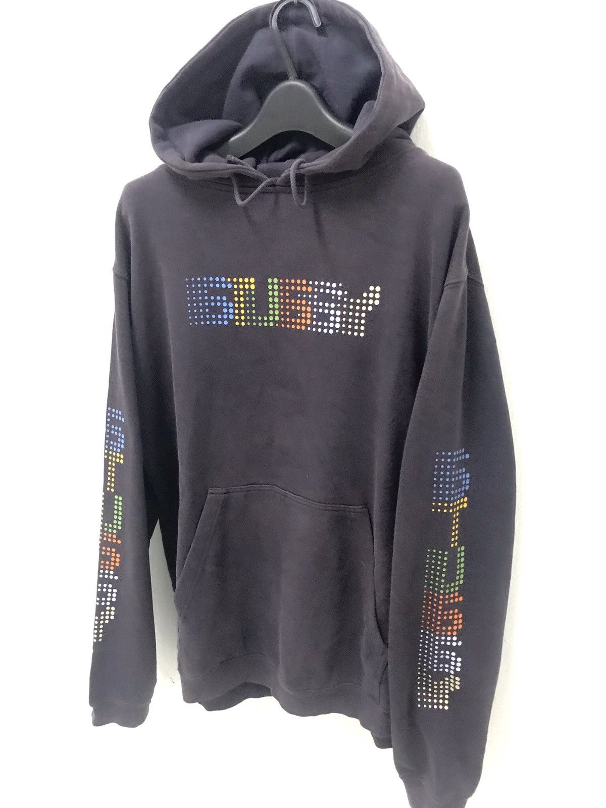 Stussy × Vintage 💥 VTG STUSSY MOTION SPELLOUT BAGGY HOODIE Size US L / EU 52-54 / 3 - 2 Thumbnail