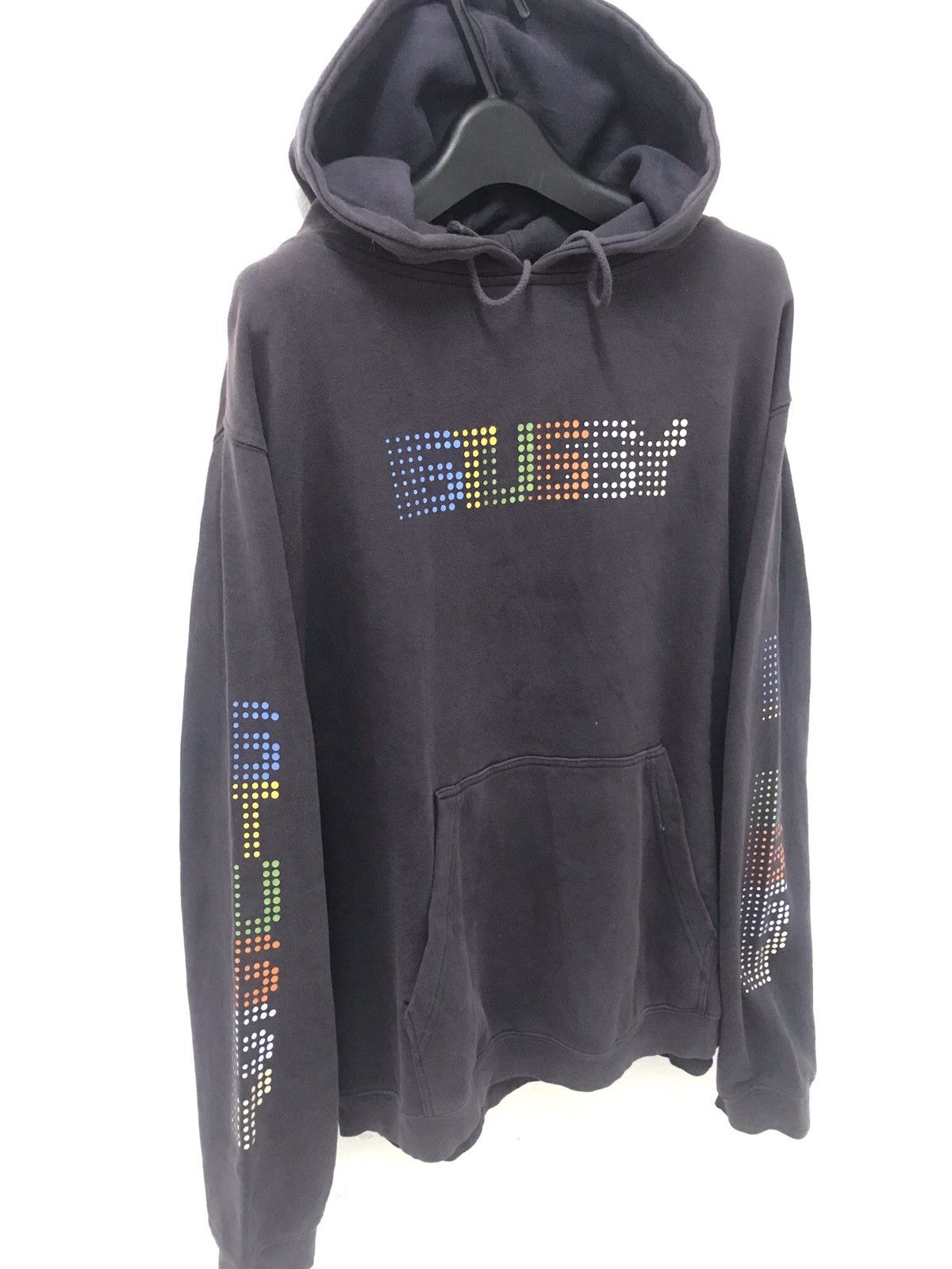 Stussy × Vintage 💥 VTG STUSSY MOTION SPELLOUT BAGGY HOODIE Size US L / EU 52-54 / 3 - 3 Thumbnail