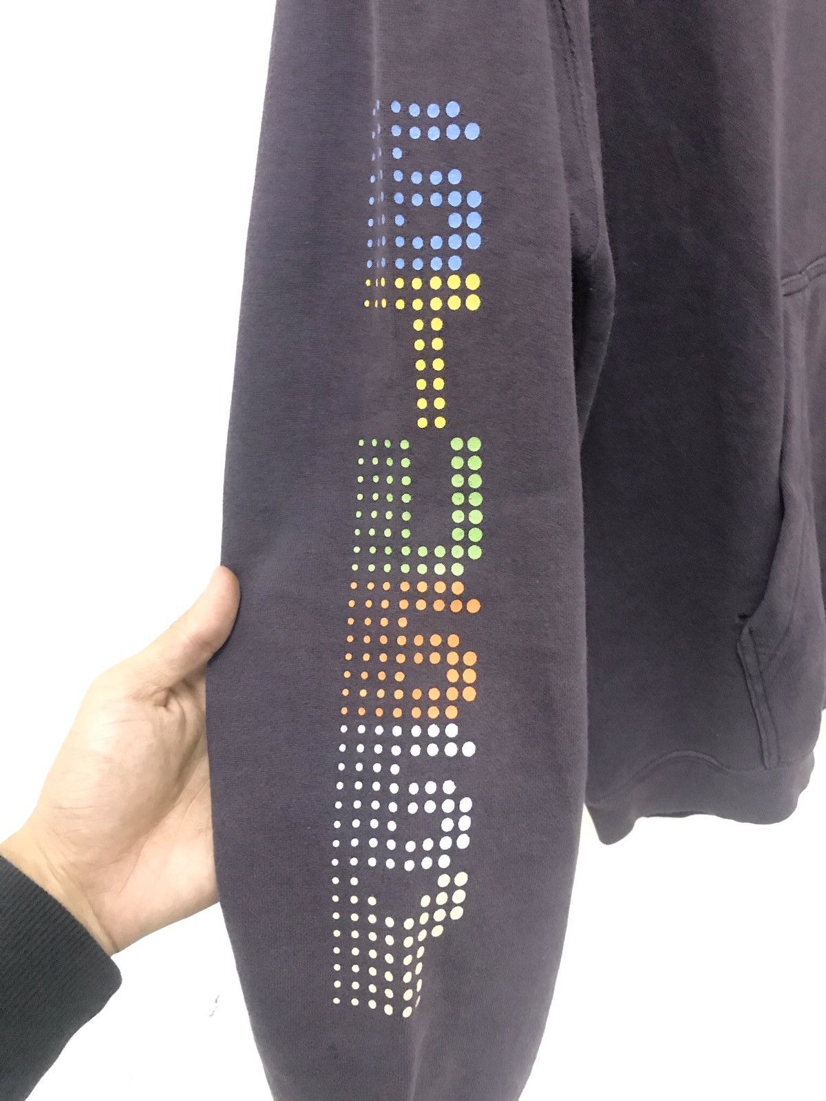 Stussy × Vintage 💥 VTG STUSSY MOTION SPELLOUT BAGGY HOODIE Size US L / EU 52-54 / 3 - 5 Thumbnail