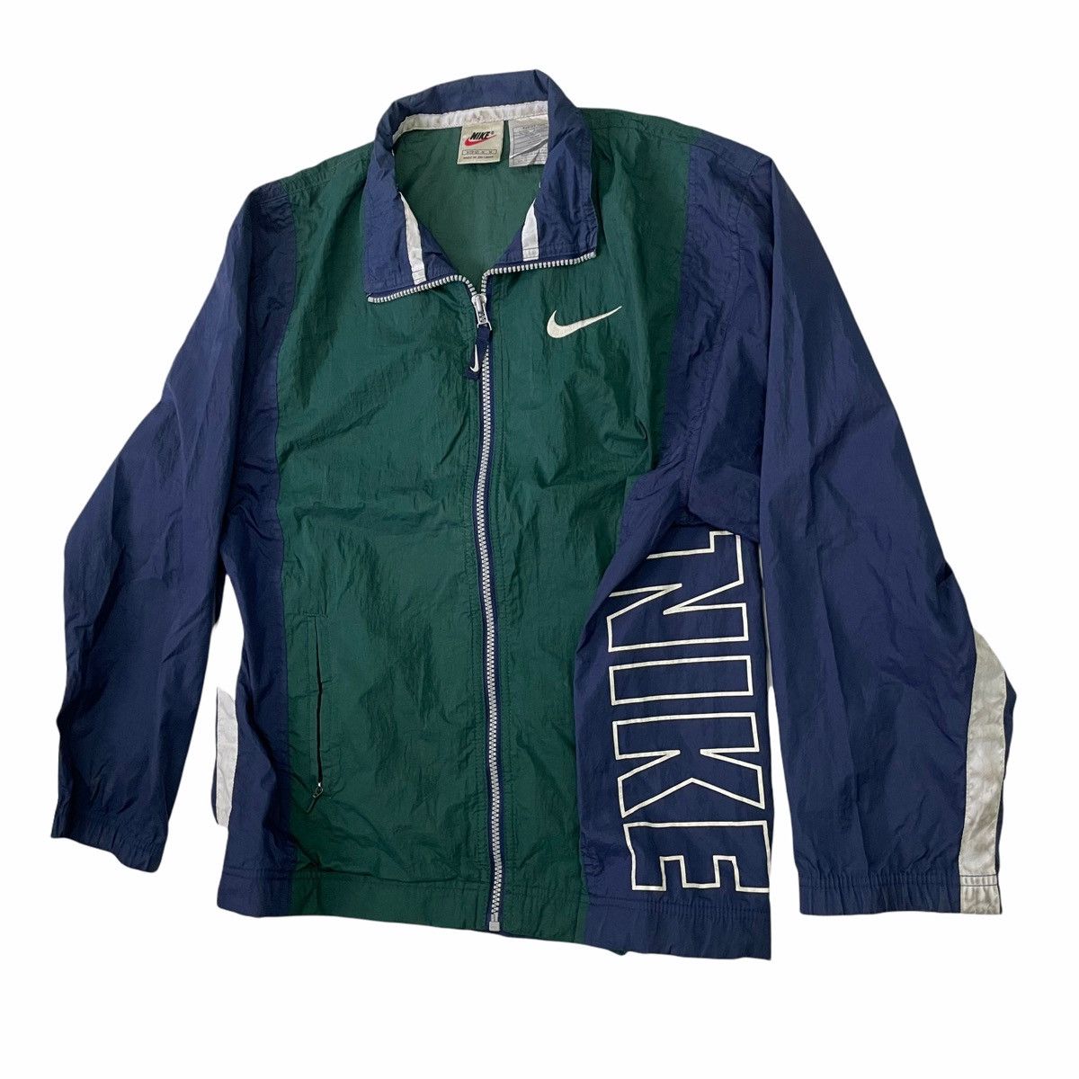Nike × Vintage 💥90s Nike Swoosh Windbreaker Fullzip Nice Design Size US S / EU 44-46 / 1 - 2 Thumbnail