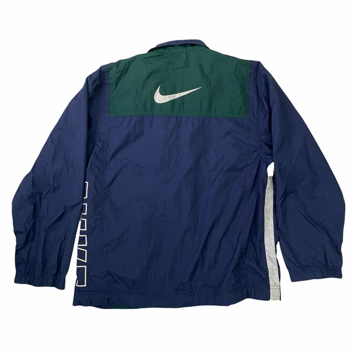 Nike × Vintage 💥90s Nike Swoosh Windbreaker Fullzip Nice Design Size US S / EU 44-46 / 1 - 4 Thumbnail