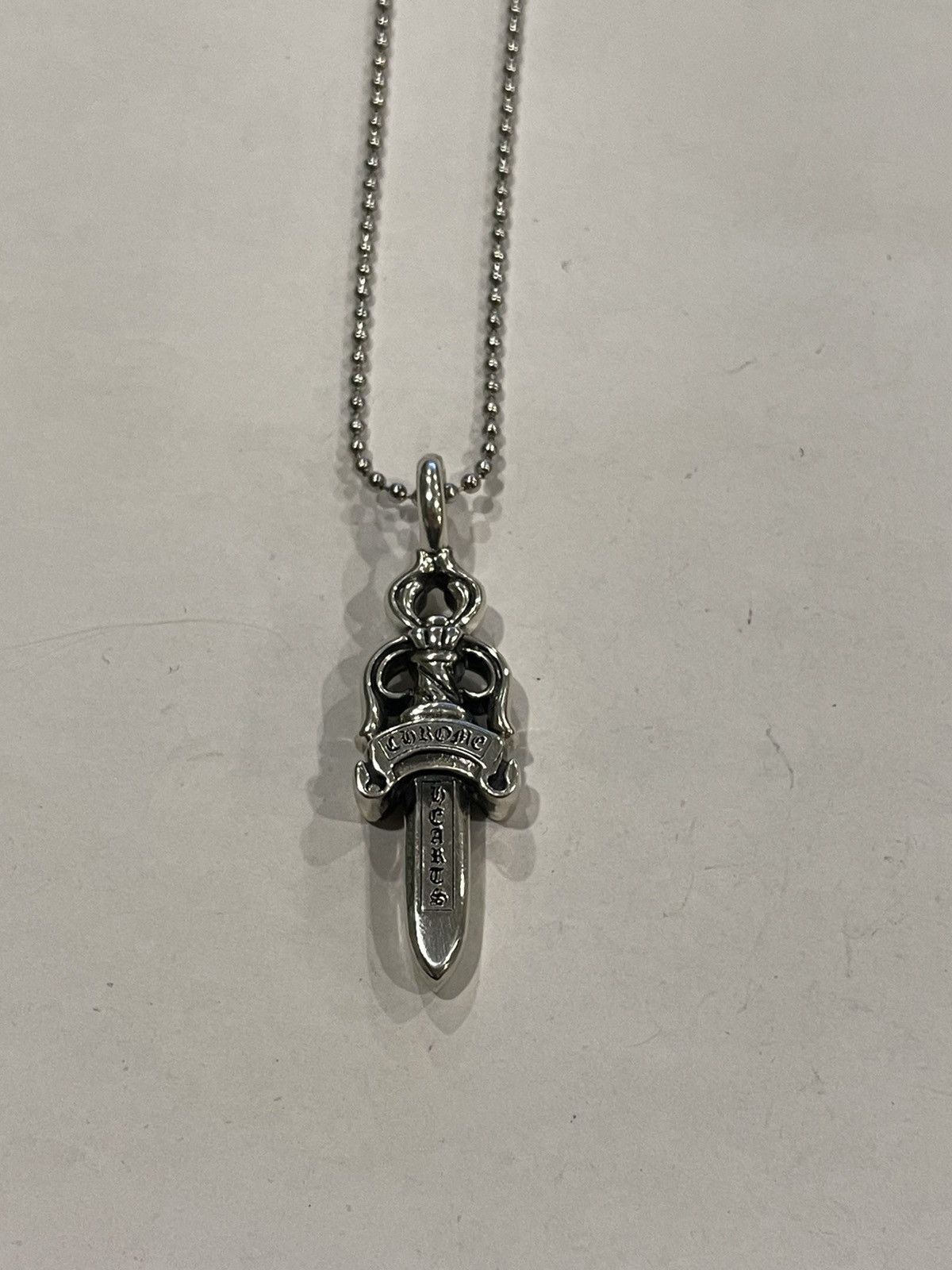 Chrome Hearts Chrome Hearts Double Dagger Silver Ball Chain Chrome Hearts Chrome Hearts Double Dagger Silver Ball Chain