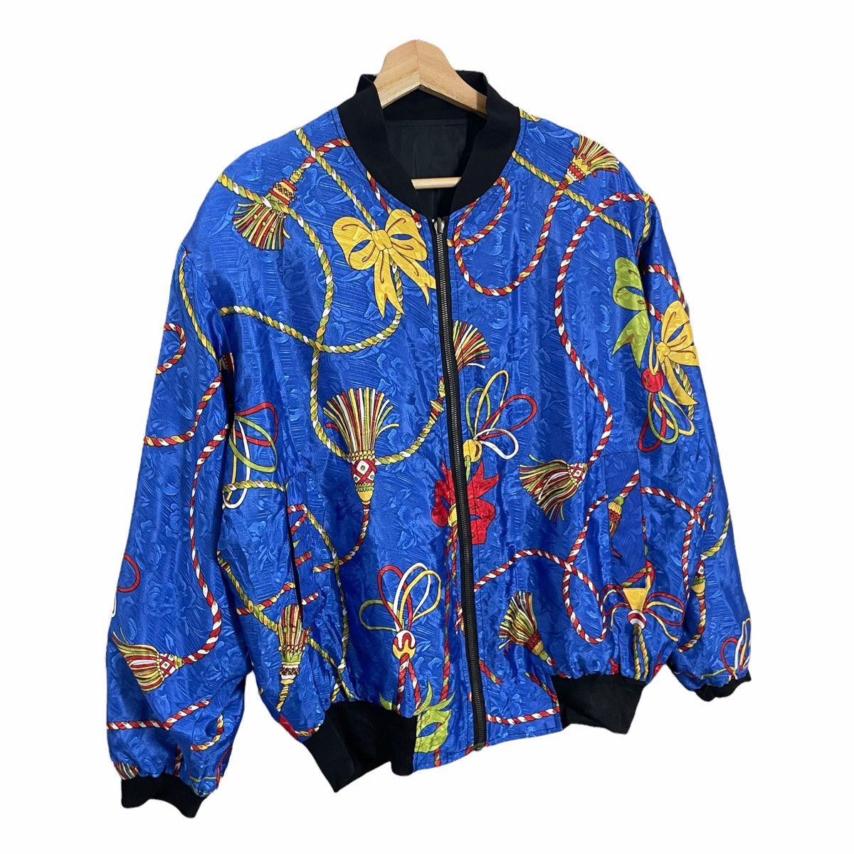 Vintage 💥80s ST STEFANO ITALY SILK JACKET NICE DESIGN Size US L / EU 52-54 / 3 - 2 Thumbnail