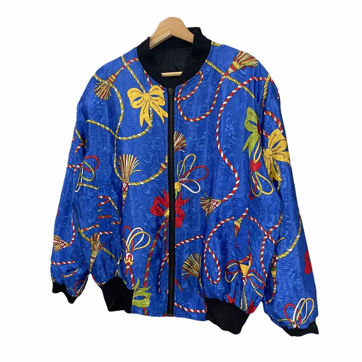 Vintage 💥80s ST STEFANO ITALY SILK JACKET NICE DESIGN Size US L / EU 52-54 / 3 - 3 Thumbnail