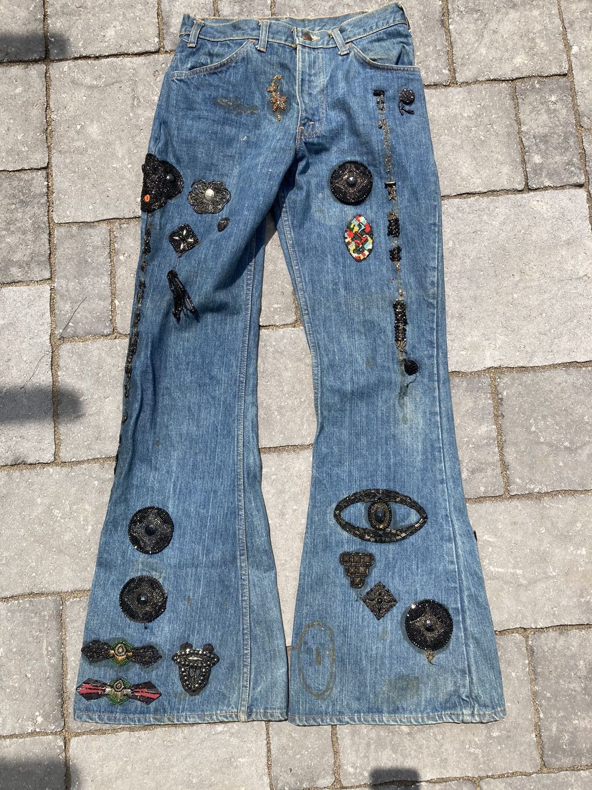 Vintage 1960s Levi's 684 Big E Orange Tab Bell Bottoms