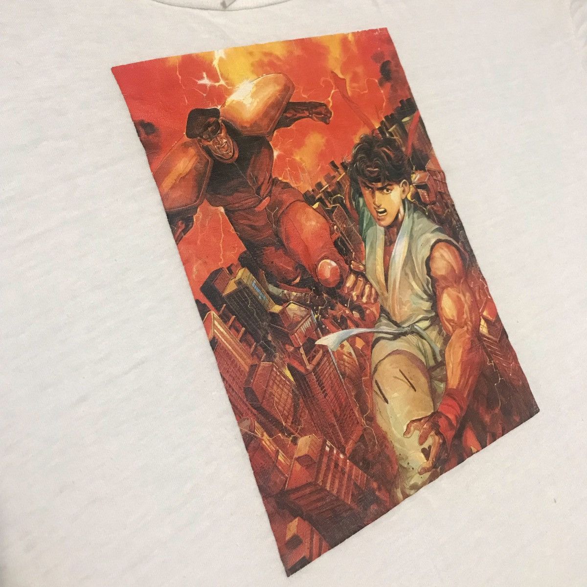 Anime 🔥vtg 90s S/Fighter M.Bison vs Ryu iron on by short hills Size US XL / EU 56 / 4 - 2 Thumbnail
