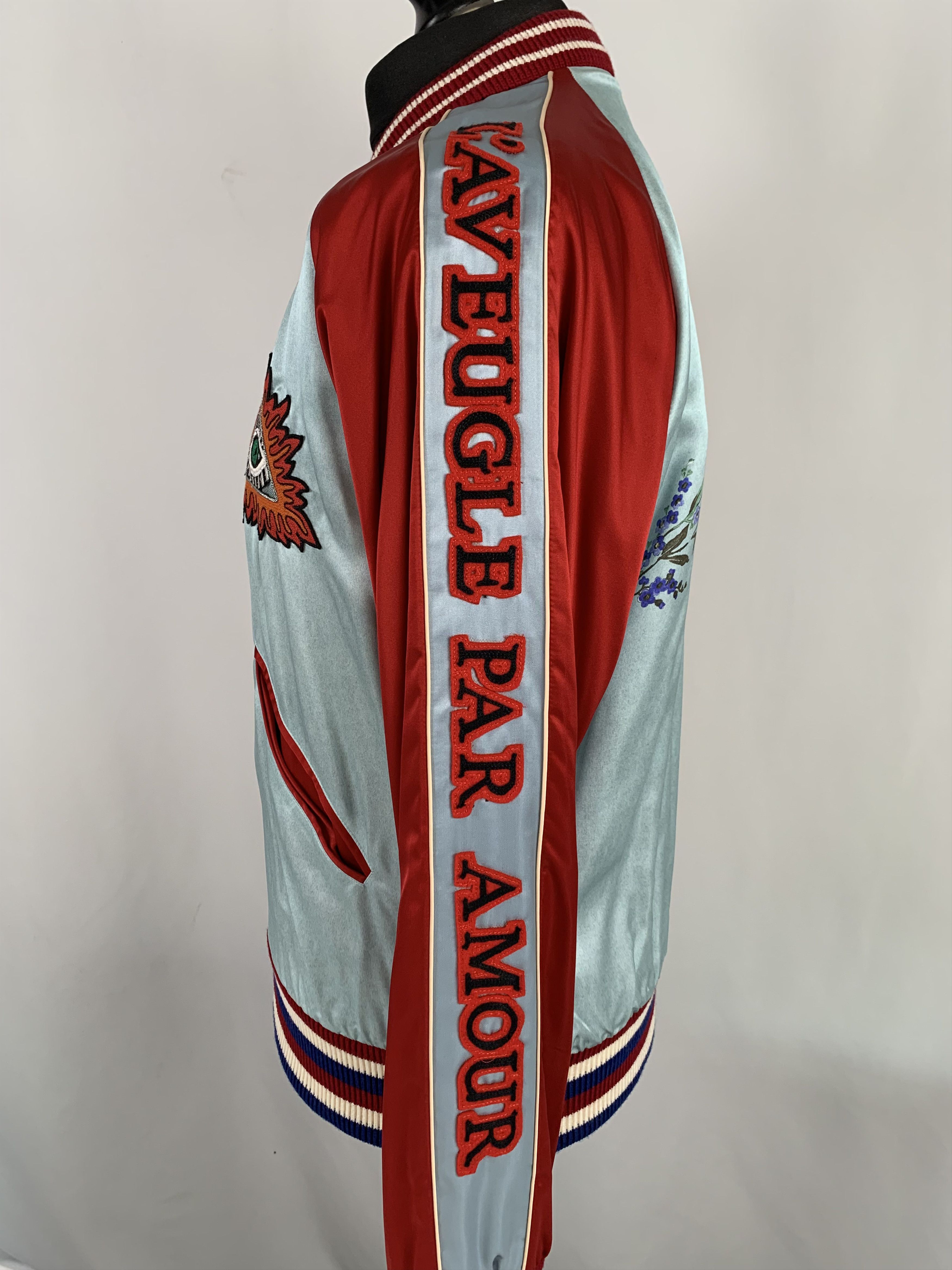Gucci Gucci Silk Bomber Jacket With Floral Printed Designs Size US M / EU 48-50 / 2 - 4 Thumbnail
