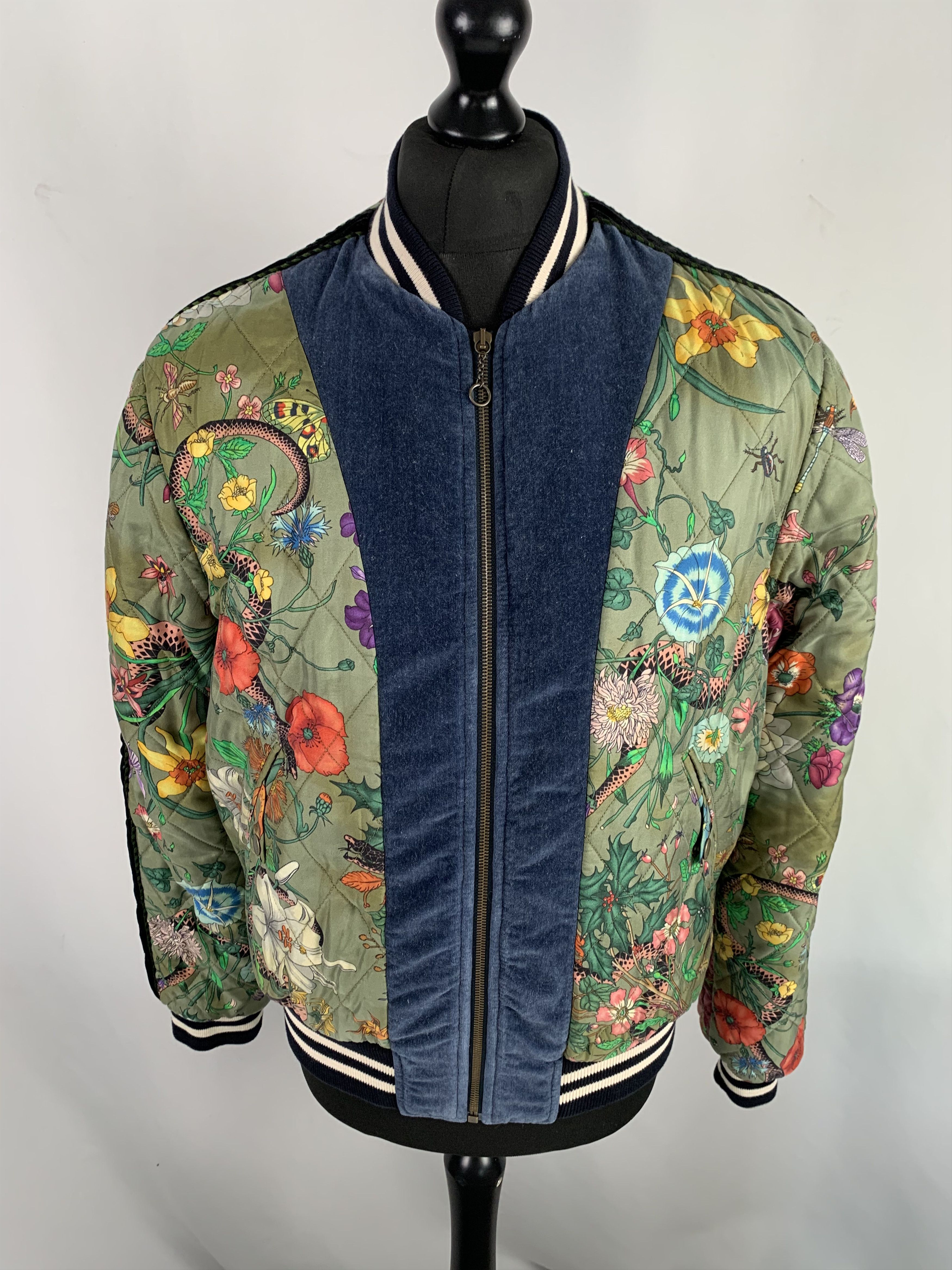 Gucci Gucci Bomber Jacket With Floral Garden Designs Size US L / EU 52-54 / 3 - 1 Thumbnail