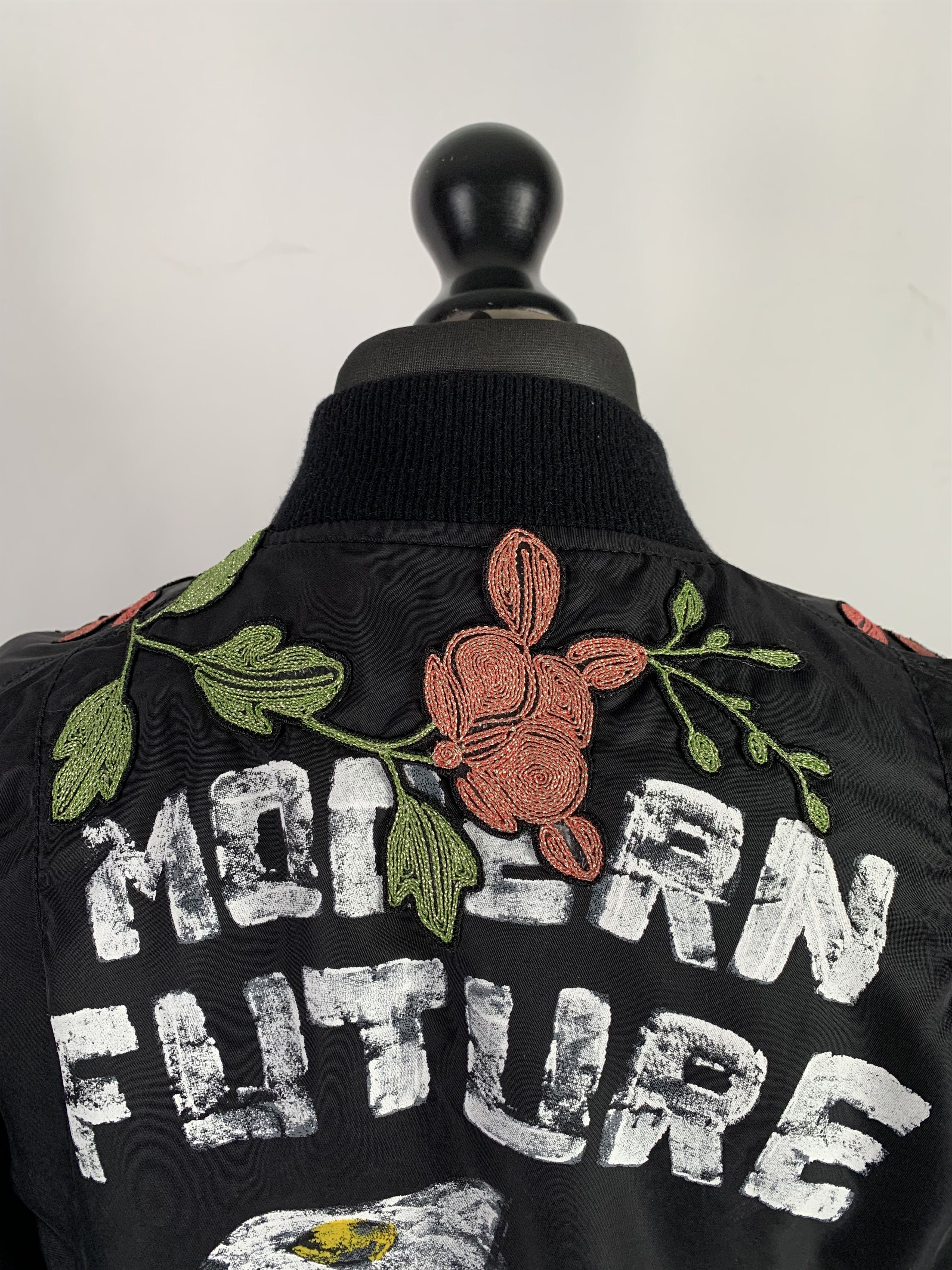 Gucci Gucci Jacket With Rose Embroidery & Painted Dragon Size US M / EU 48-50 / 2 - 3 Thumbnail