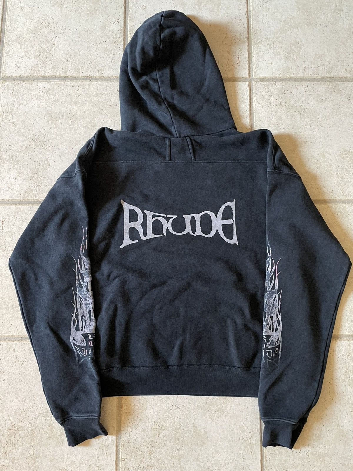 Rhude Rhude Neon Flame Graphic Hooded Sweatshirt Grailed