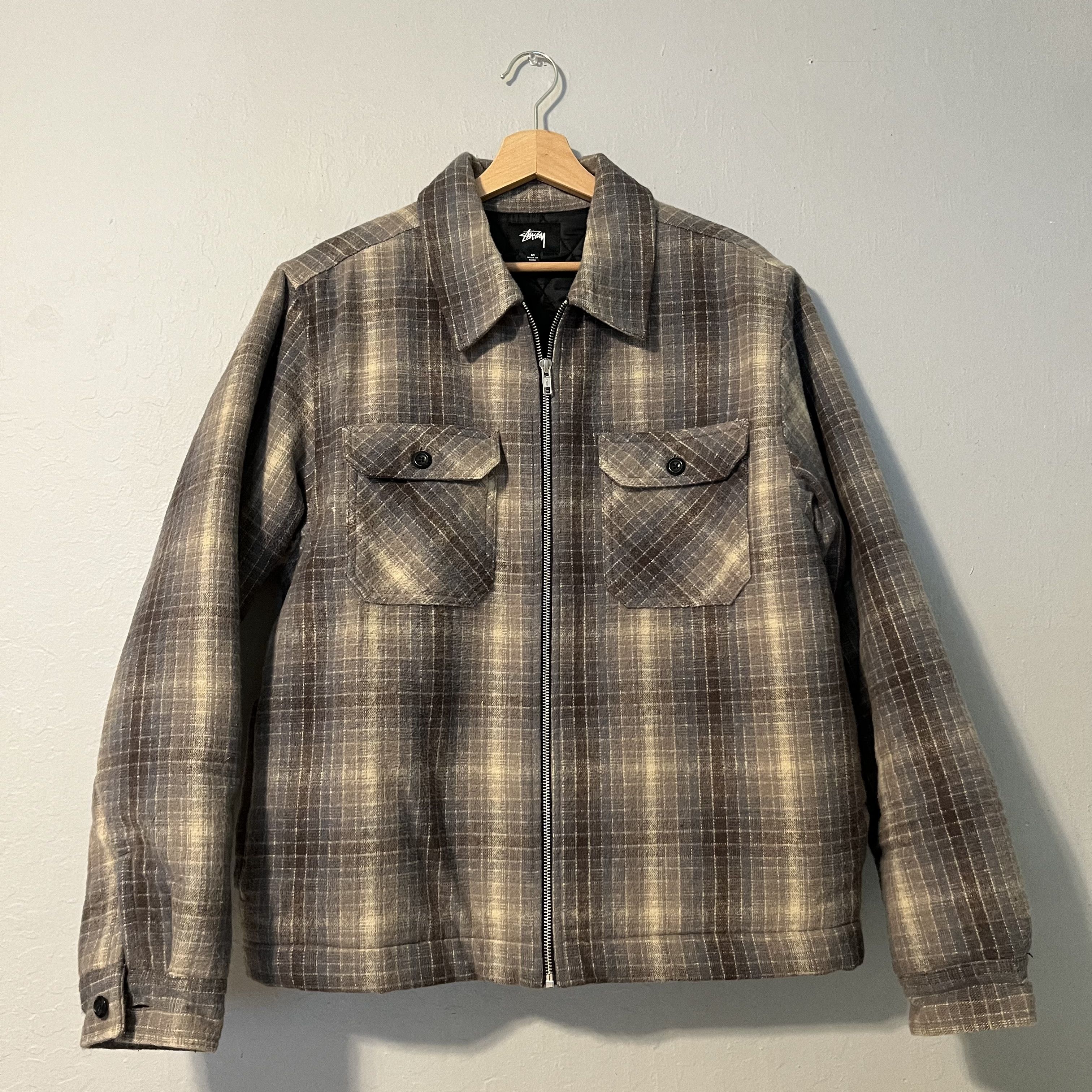 Stussy Stussy Heavy Brush Plaid Zip Up Shirt Jacket | Grailed