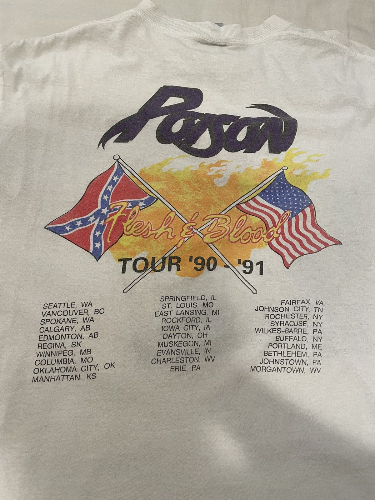 Band Tees × Brockum × Vintage Band Tees x Vintage Poison White Vintage Tee Brockum XL Size US XL / EU 56 / 4 - 3 Thumbnail